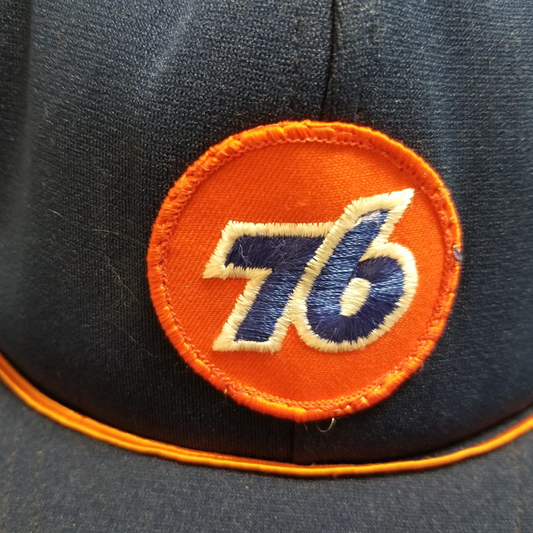 GAS Vintage 80’s 76 PATCH Navy Blue SnapBack Trucker Hat Unitog Gas Station Size ONE SIZE - 2 Thumbnail
