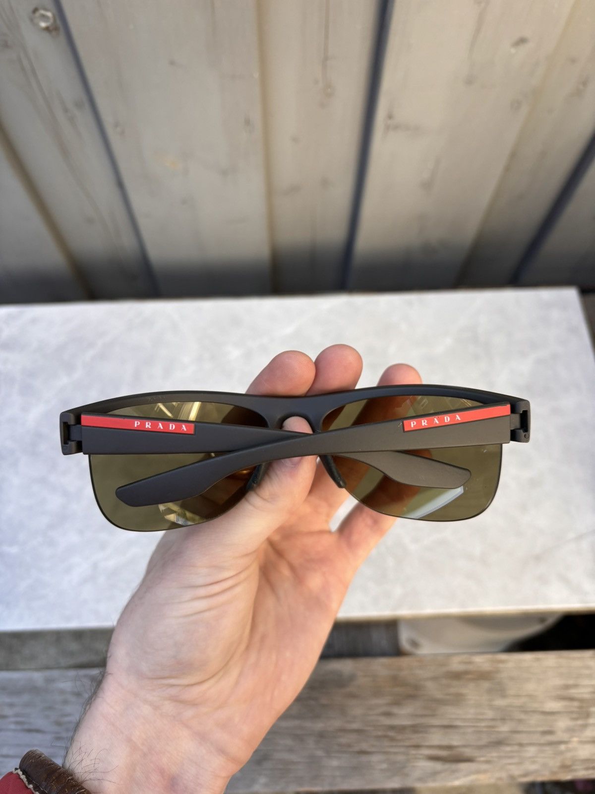 Prada × Vintage 2000s Prada Sunglasses Linea Rossa Sport Half Rin SPS 17U Y2 Size ONE SIZE - 2 Thumbnail