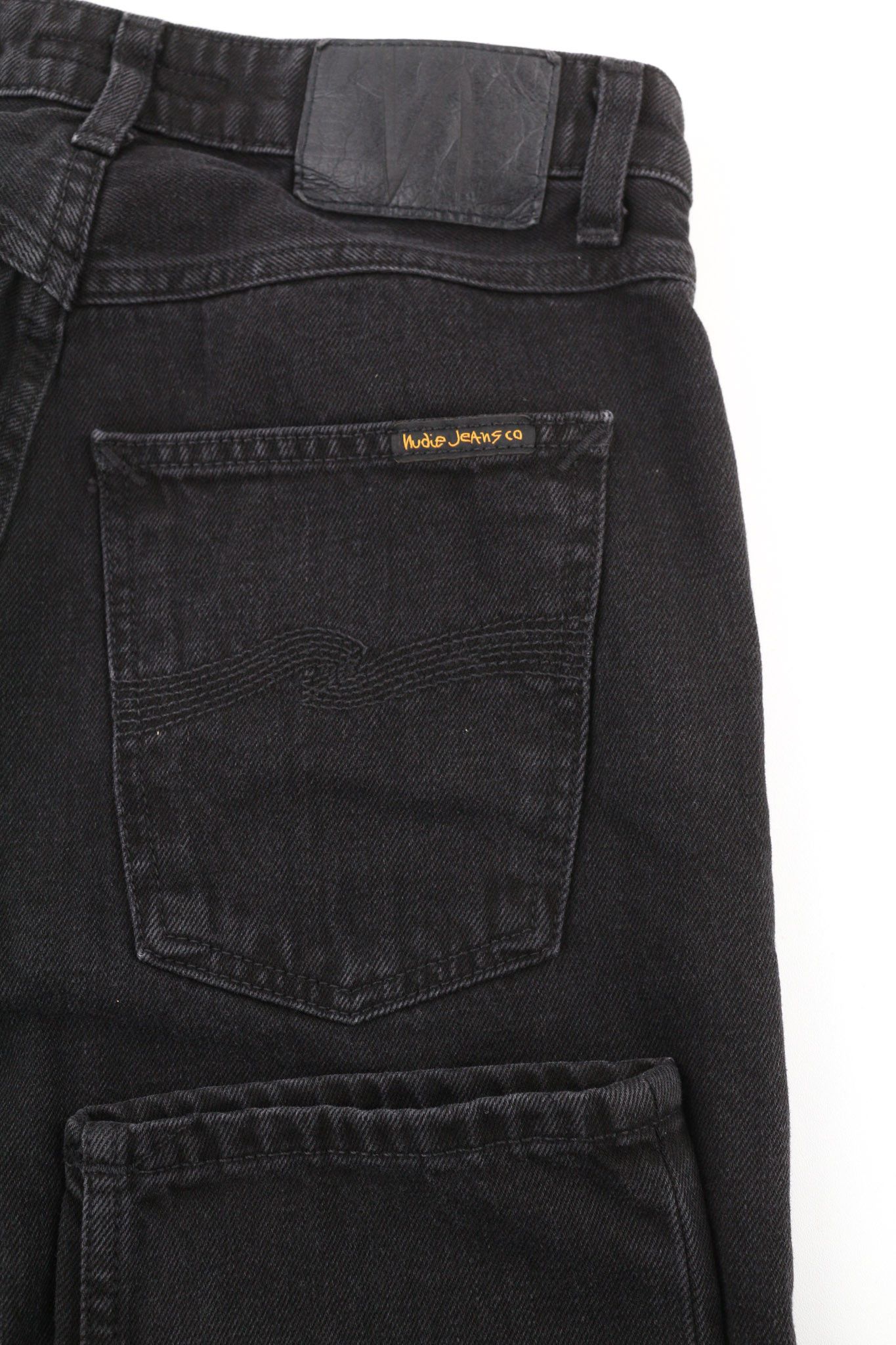 Nudie Jeans BREEZY BRITT W26/L26 Black Worn Zip Logo Cotton 80685 Size 26" / US 2 / IT 38 - 5 Thumbnail
