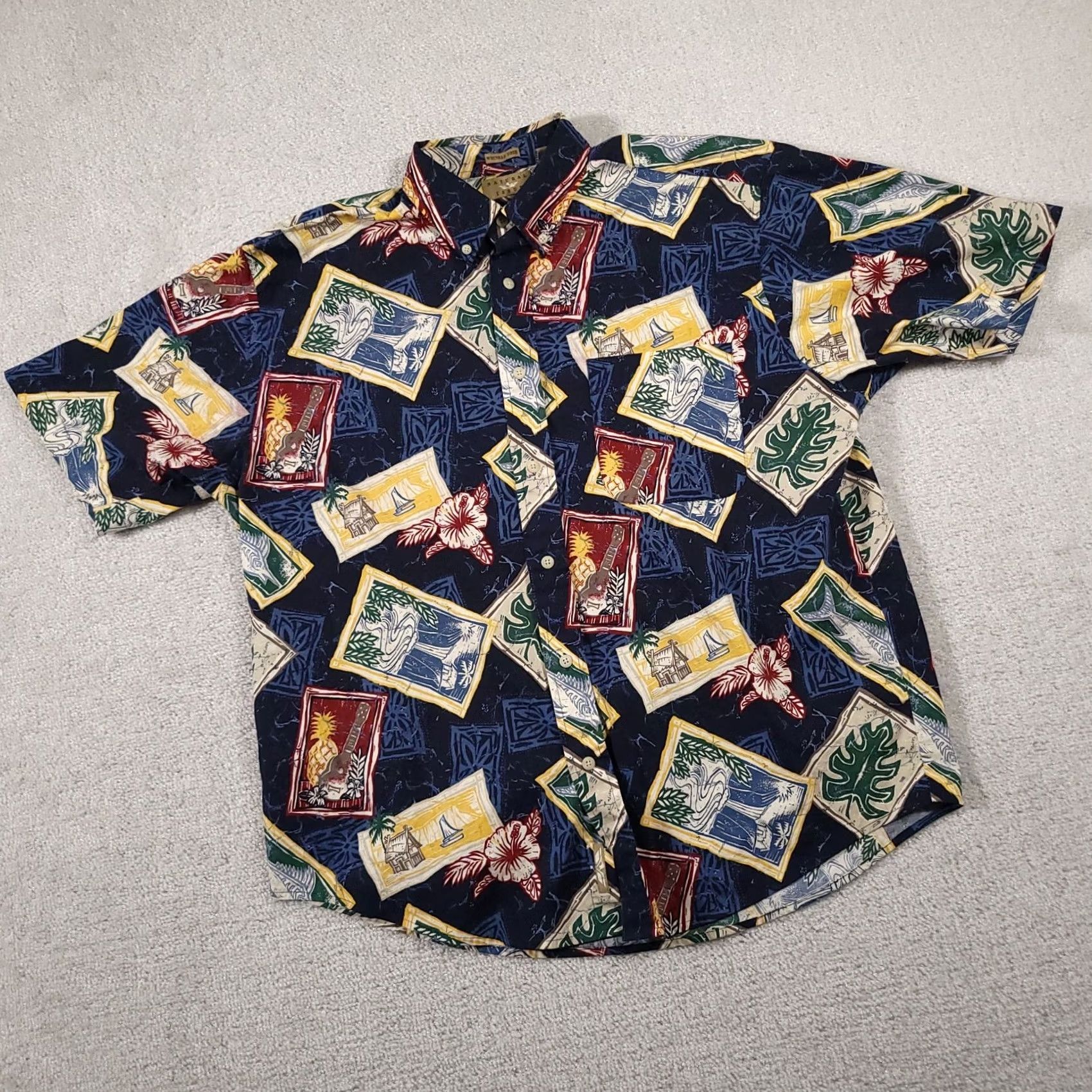 Vintage Natural Issue Hawaiian Shirt Wrinkle Free Button-Down Short Sleeve Mens Large Size US L / EU 52-54 / 3 - 2 Thumbnail