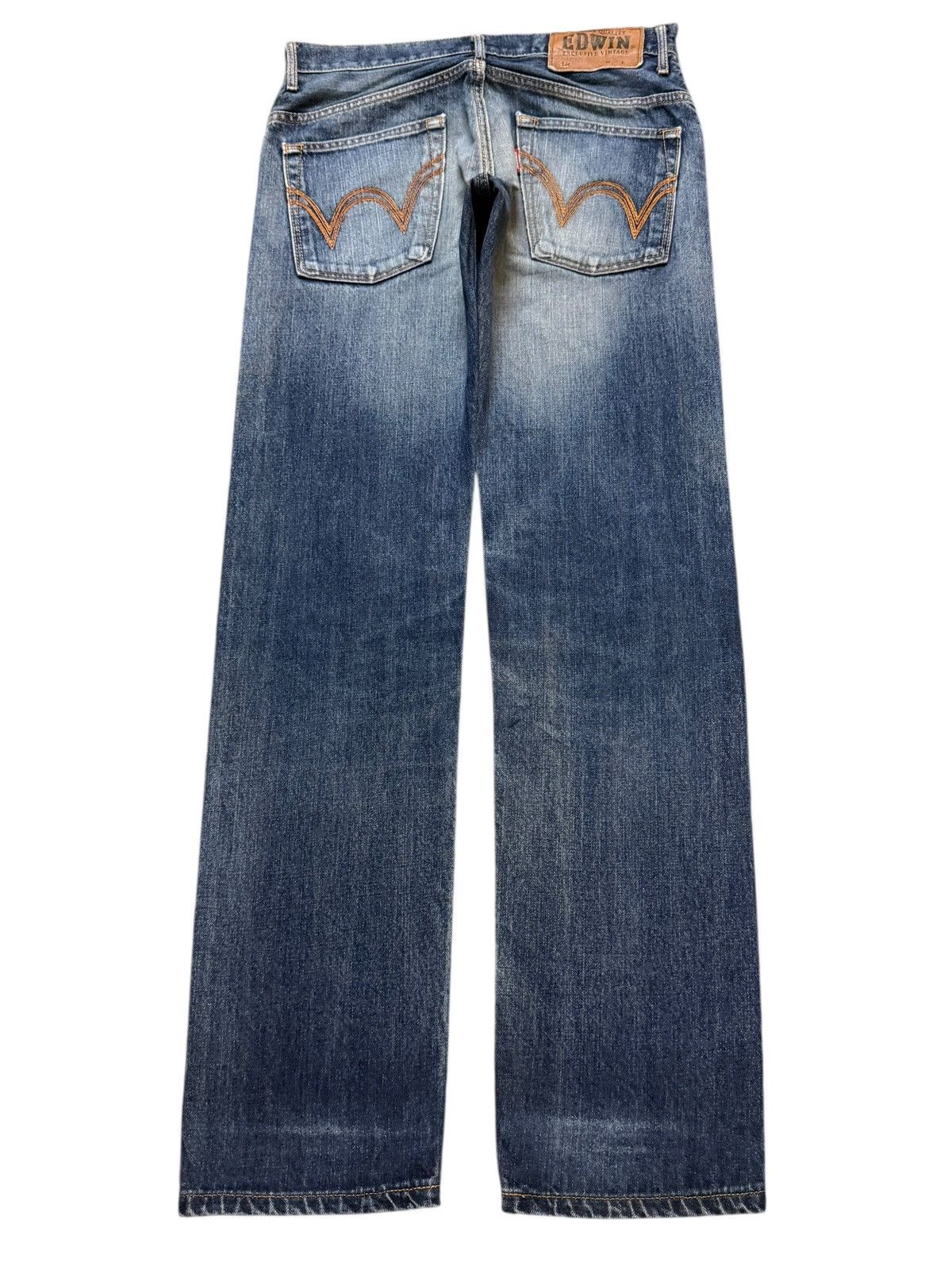 Edwin Vintage 90s Edwin XV Blue Faded Wash Whiskers Distressed Size US 32 / EU 48 - 2 Thumbnail