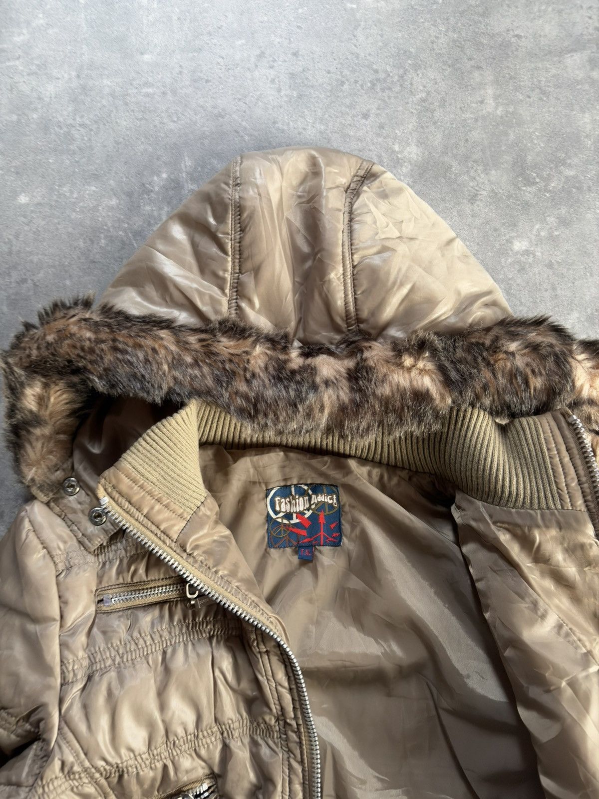 Japanese Brand 00s Fashion Addict N2B Style Faux Fur Hooded Bomber Jacket L Size M / US 6-8 / IT 42-44 - 9 Thumbnail