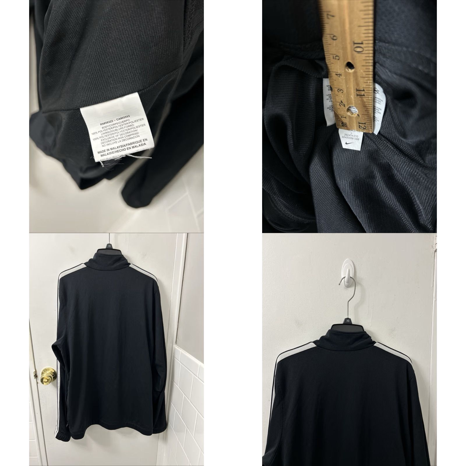 Nike Nike Track Jacket Mens Large Black Full Zip Pockets L/S Regular Fit Shirt? Size US L / EU 52-54 / 3 - 8 Thumbnail