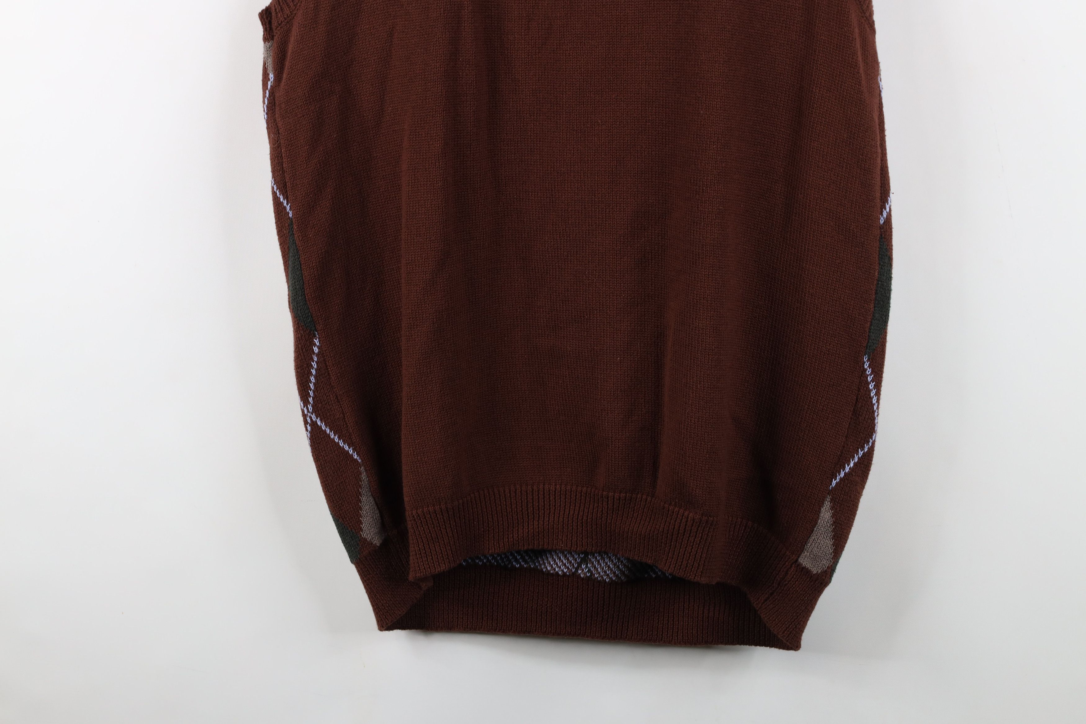 Vintage Vintage 90s Streetwear Diamond Knit V-Neck Sweater Vest Size US L / EU 52-54 / 3 - 12 Thumbnail
