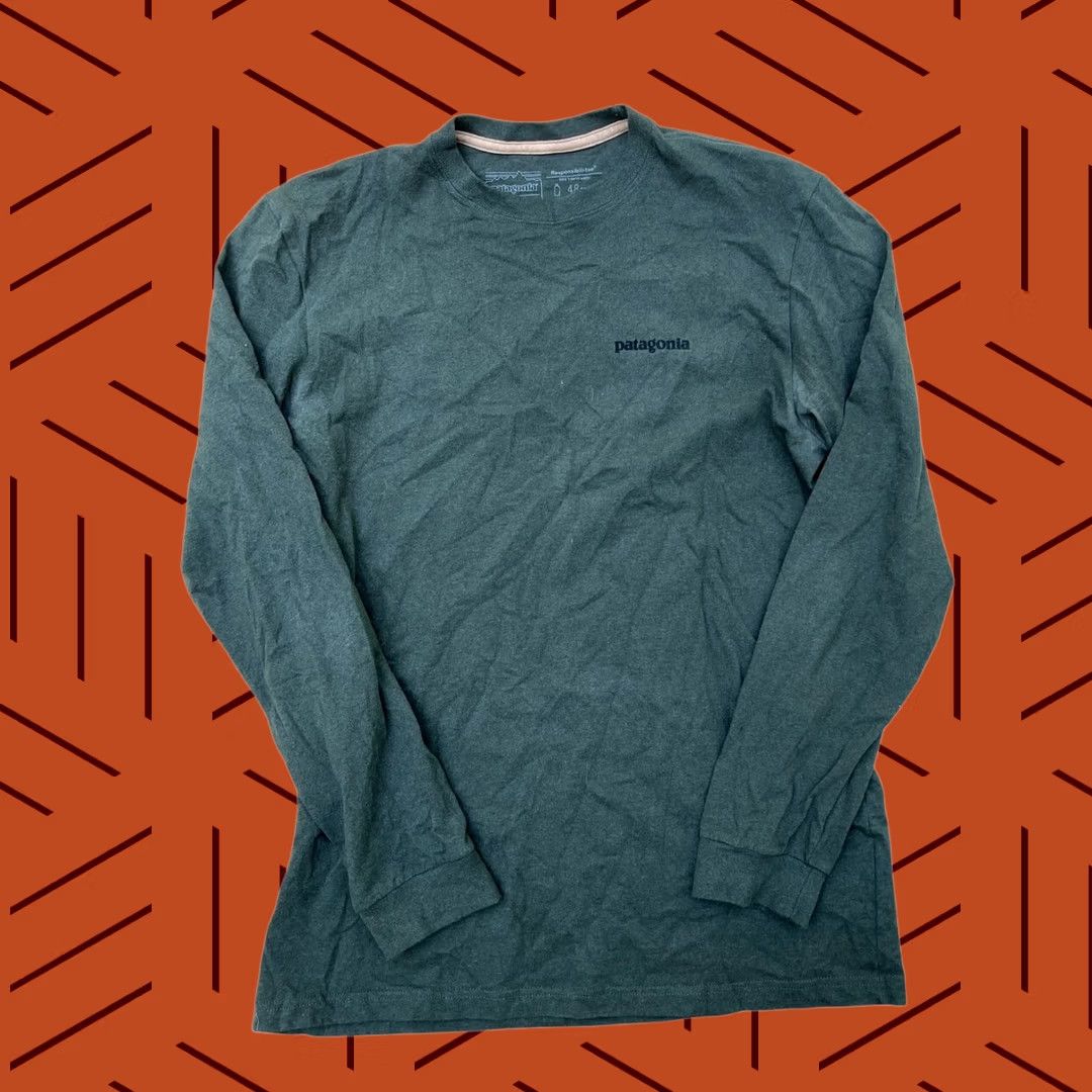 Patagonia VINTAGE Patagonia P-6 Back Logo Responsibili-Tee Long Sleeve Shirt M Green Mens Size US M / EU 48-50 / 2 - 1 Thumbnail