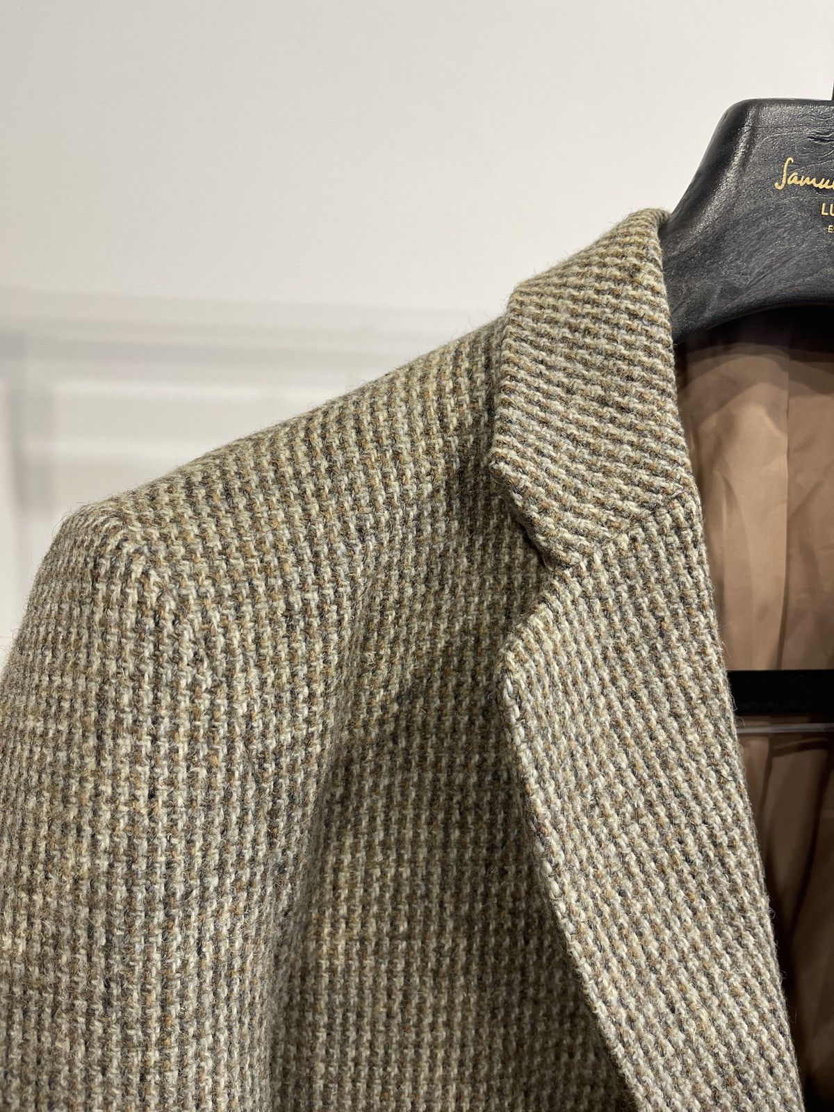 Harris Tweed 🔥Harris tweed wool blazer beige sport coat jacket 40L Size 40L - 4 Thumbnail