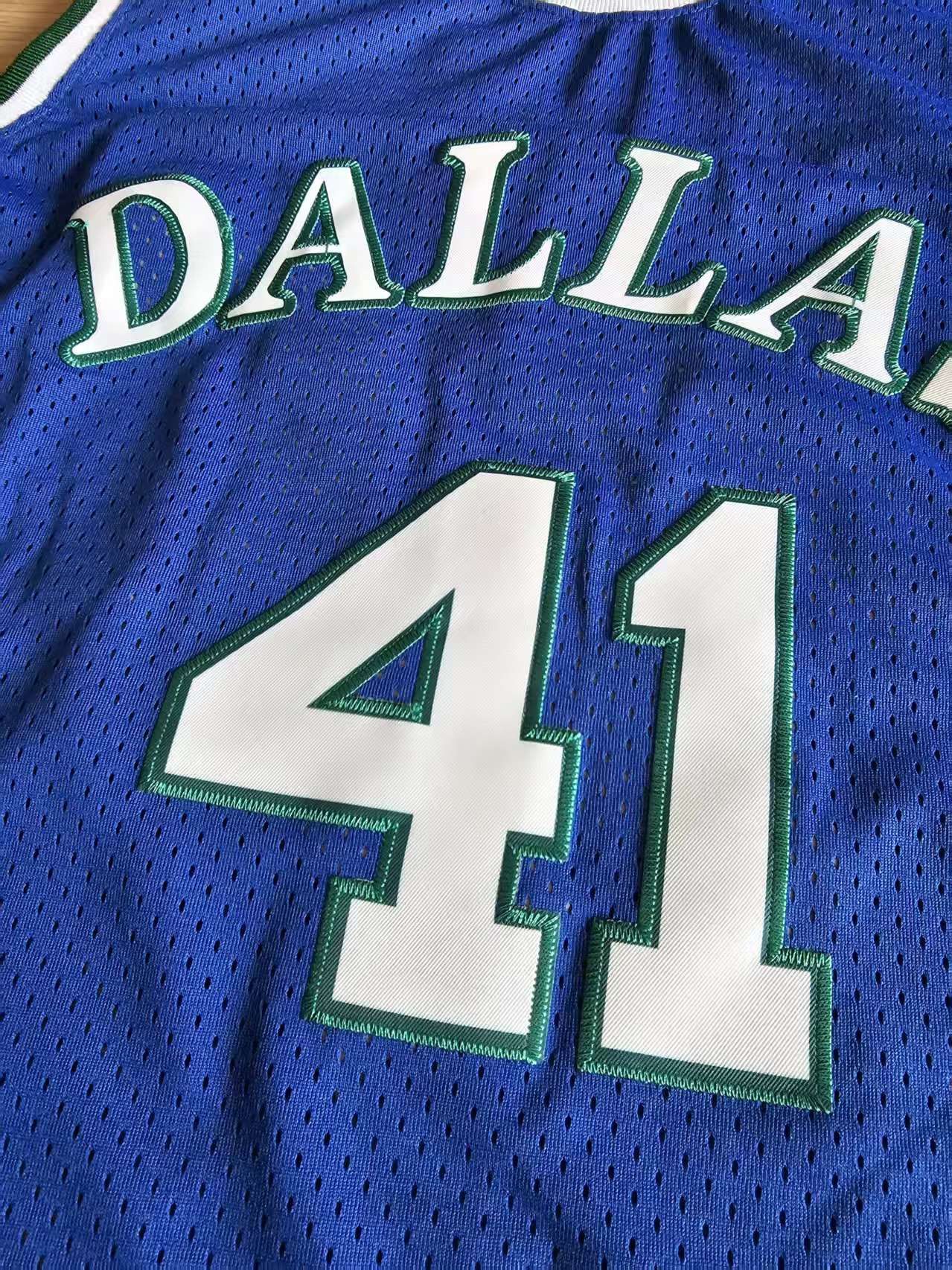 NBA 1998 99 Dallas Mavericks #41 Dirk Nowitzki Jersey Blue Size US XL / EU 56 / 4 - 4 Thumbnail