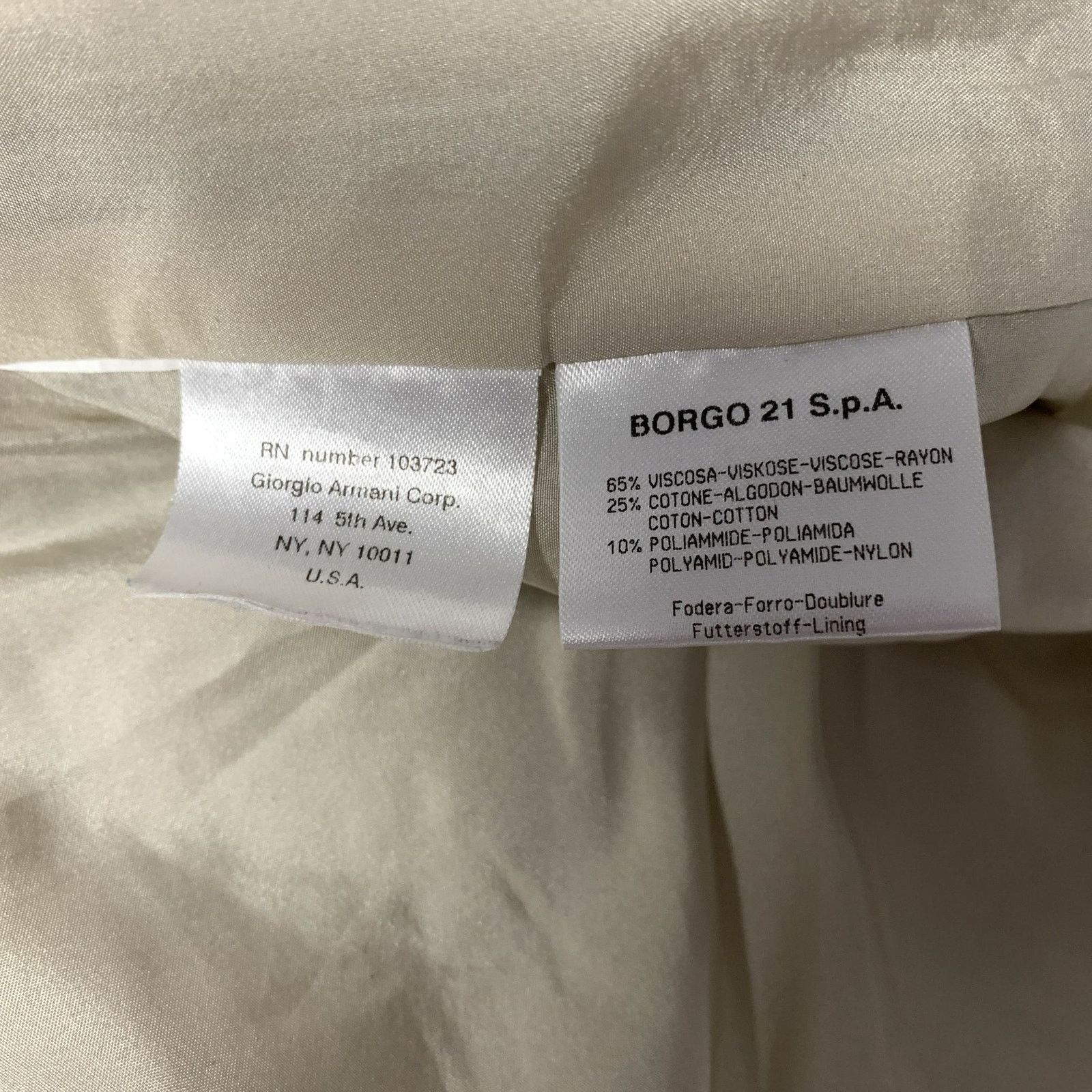 Giorgio Armani GIORGIO ARMANI Size 2 Cream Cotton Blend Floral Jacket Size XS / US 0-2 / IT 36-38 - 6 Thumbnail
