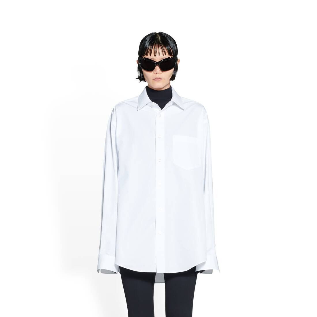 Balenciaga o1bcso1str1025 Hourglass Shirt in White Size M / US 6-8 / IT 42-44 - 8 Thumbnail
