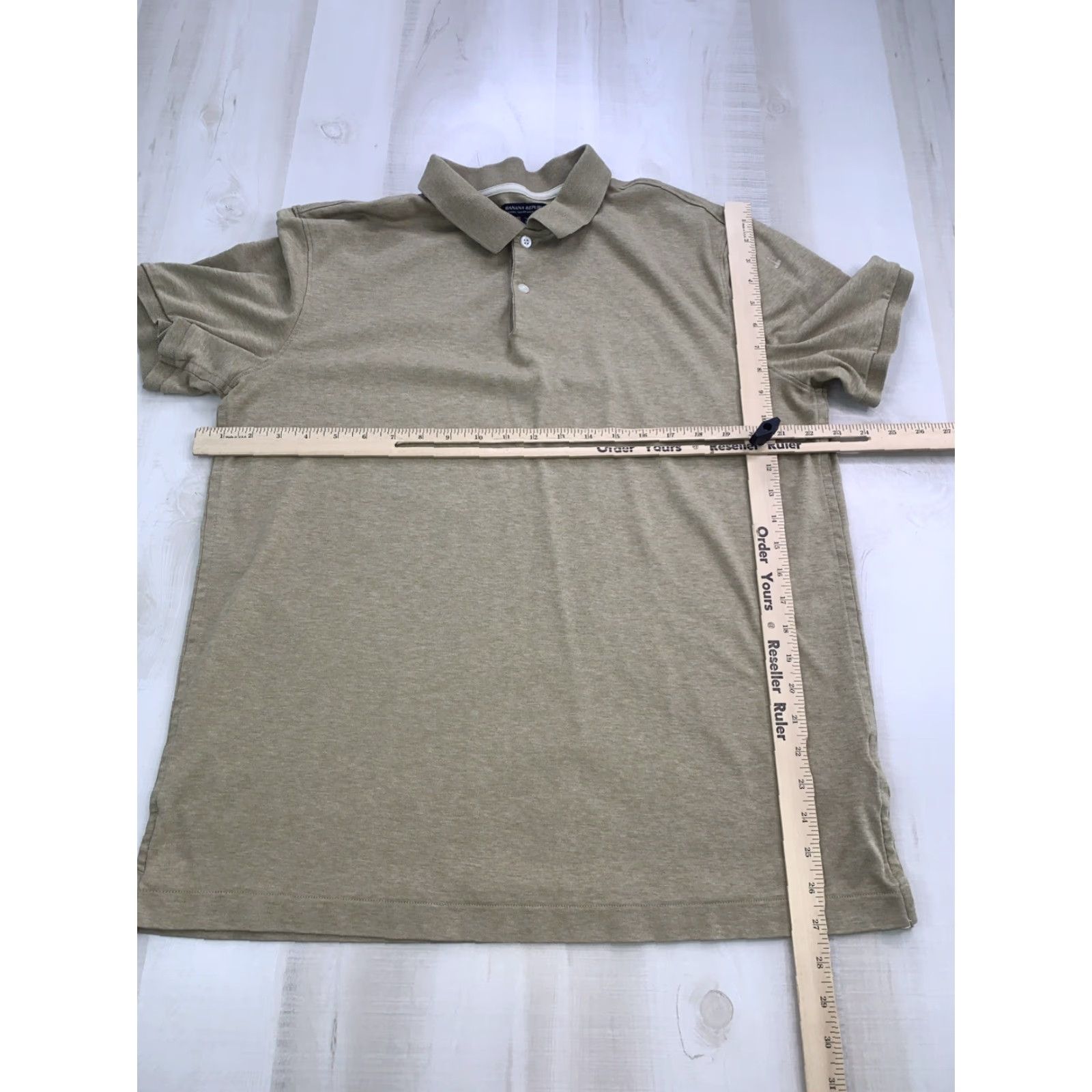 Banana Republic VINTAGE Banana Republic Luxury Touch Performance Polo Shirt Mens XLT Polo Beige Short Sleeve Collared 100% Cotton Golf Walking School Mens Size US XL / EU 56 / 4 - 3 Thumbnail