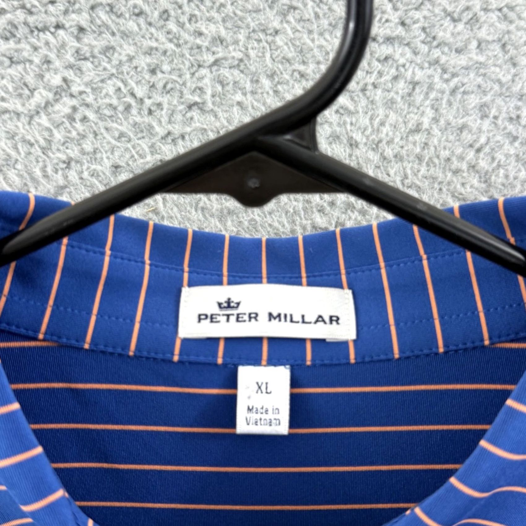 Peter Millar Peter Millar Polo Shirt XL Blue Striped Short Sleeve Golf Preppy Mens Shirt Size US XL / EU 56 / 4 - 6 Thumbnail