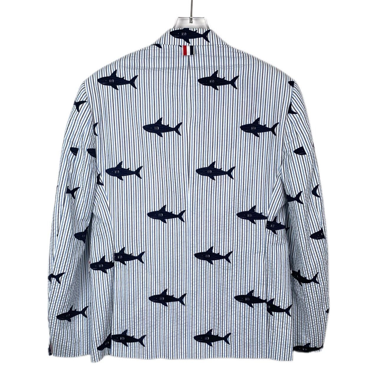 Thom Browne Thom Browne Shark Embroidery Striped Cotton Blazer Size US S / EU 44-46 / 1 - 2 Thumbnail