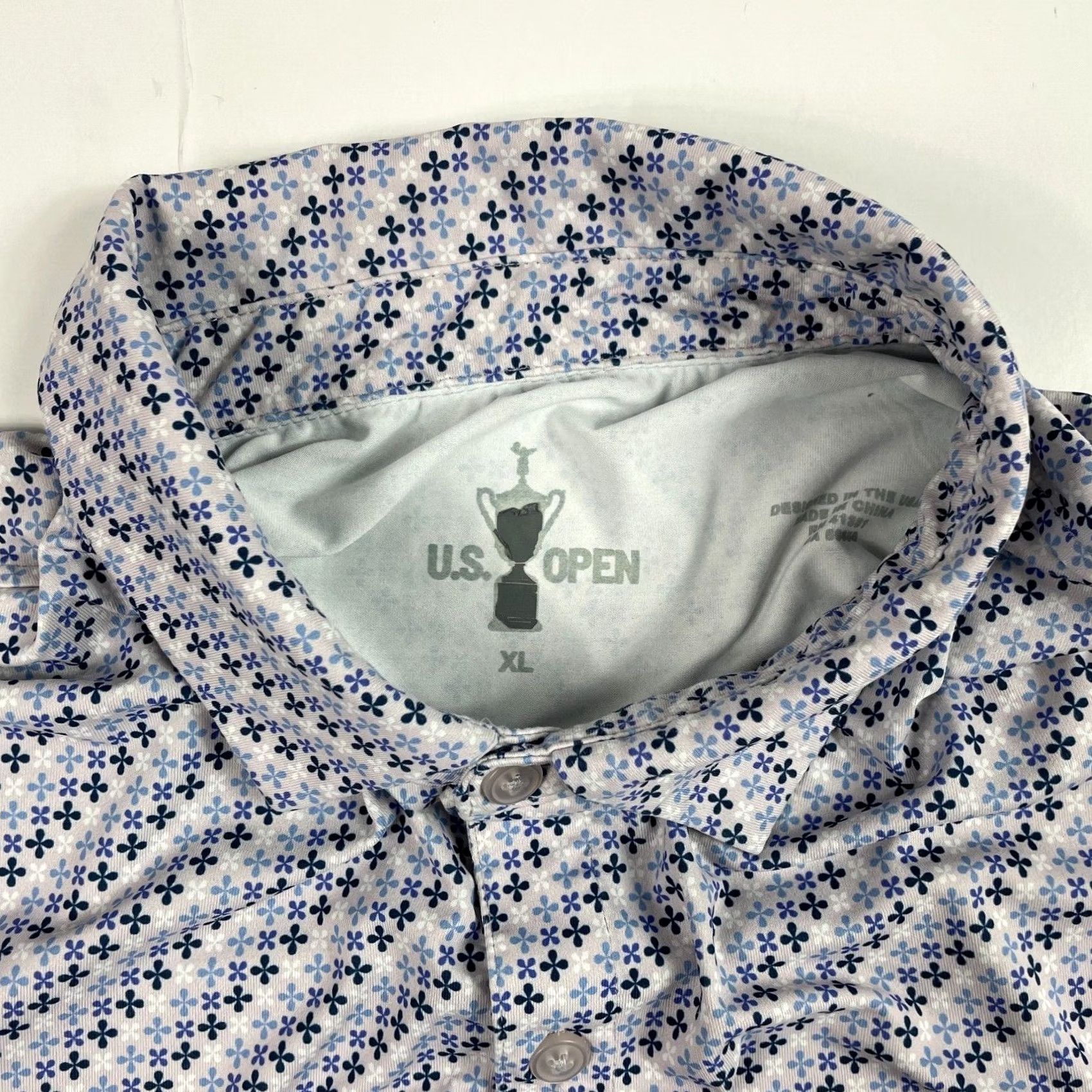 Vintage US Open Polo Shirt - Geometric Golf Short Sleeve Purple Mens XL Size US XL / EU 56 / 4 - 7 Thumbnail