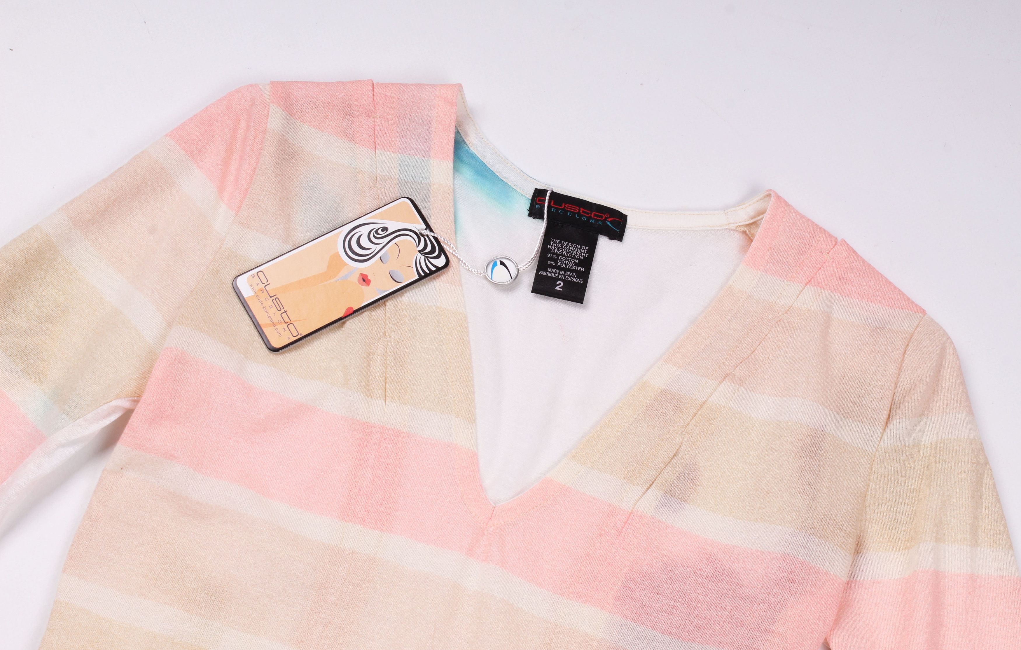 Custo Barcelona × Vintage Vintage Custo Barcelona Fairy Tie Dye Y2K V-Neck Top Size S / US 4 / IT 40 - 5 Thumbnail