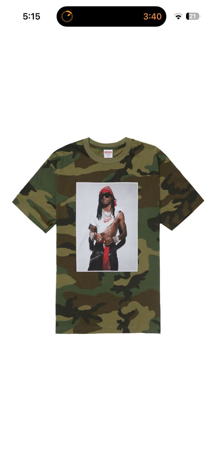 Supreme Supreme Playboi Carti Tee Woodland Camo | Grailed