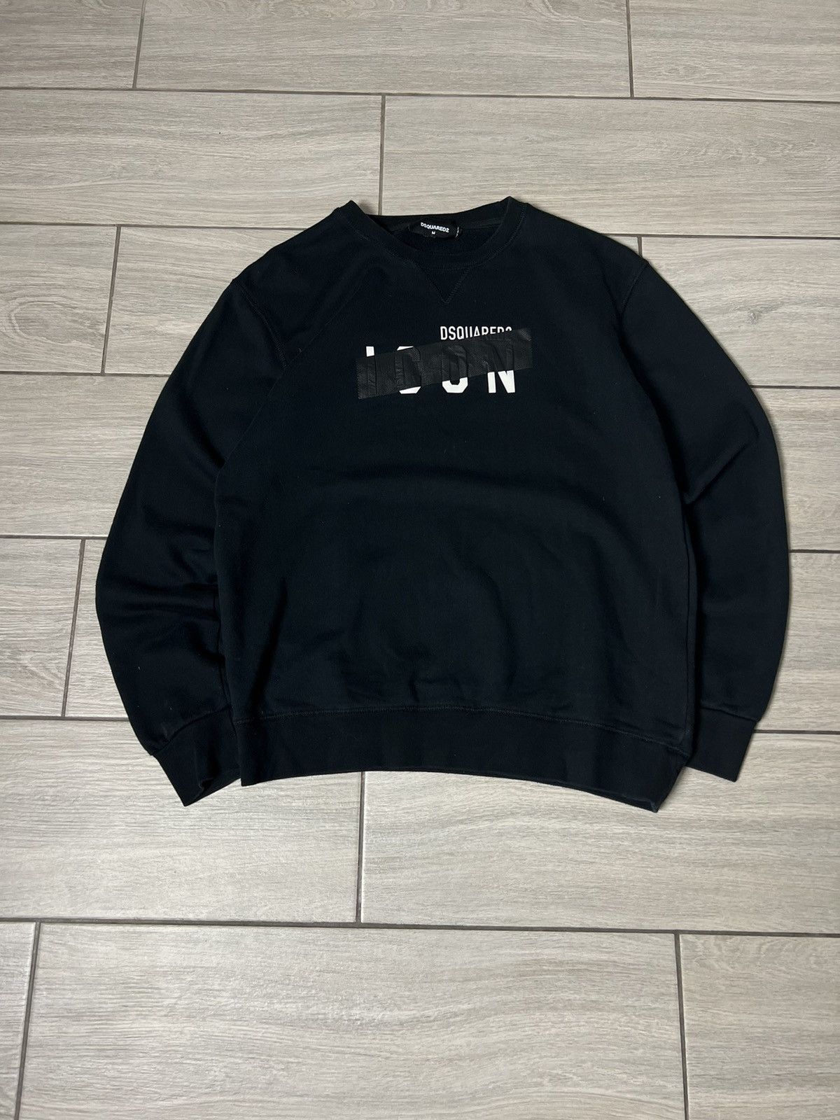 Dsquared2 ICON Sweatshirt Luxury Made in Italy Black M Size
