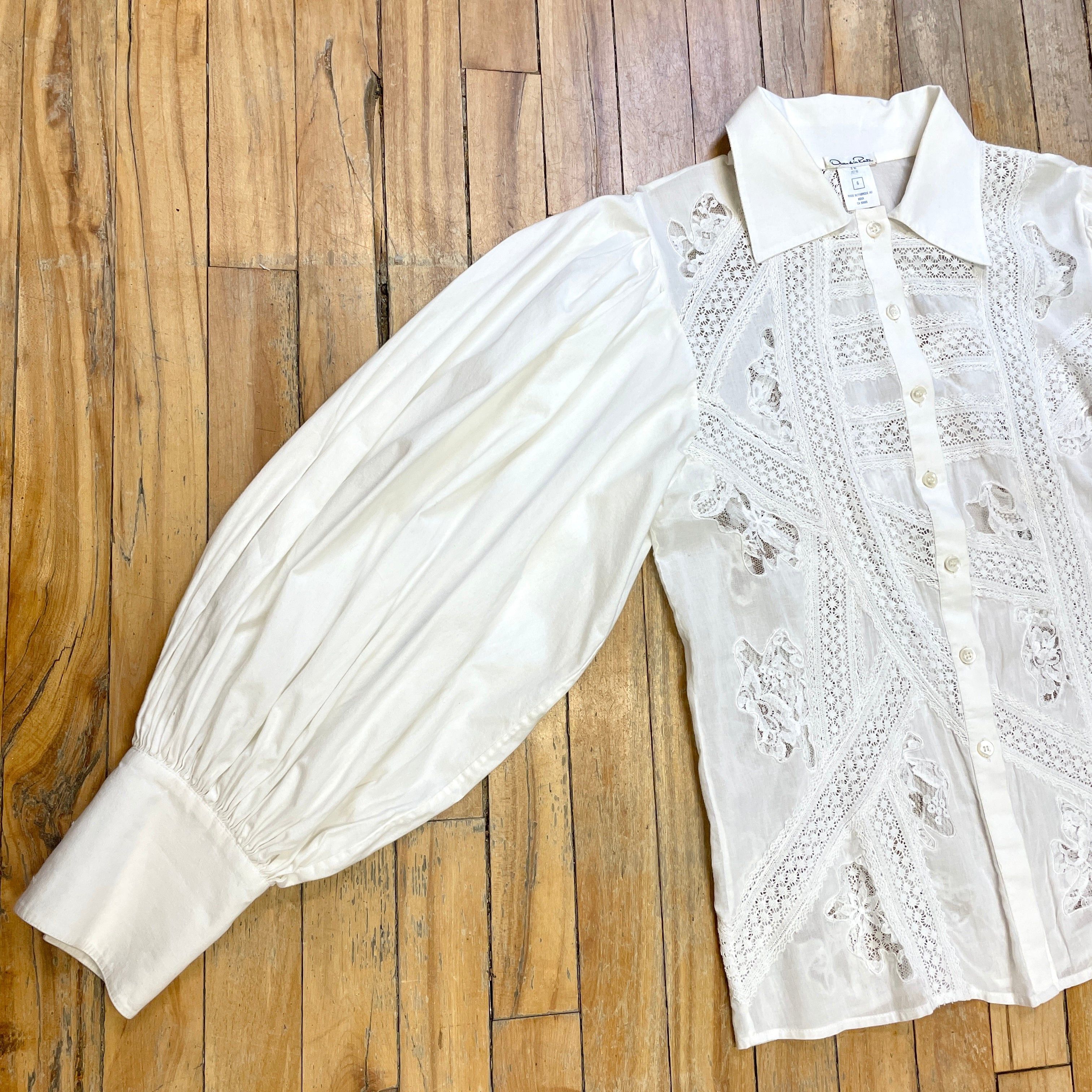 Oscar De La Renta Gorgeous Oscar De La Renta Spring '10 Vintage Designer Lace Blouse Size M Size M / US 6-8 / IT 42-44 - 4 Thumbnail