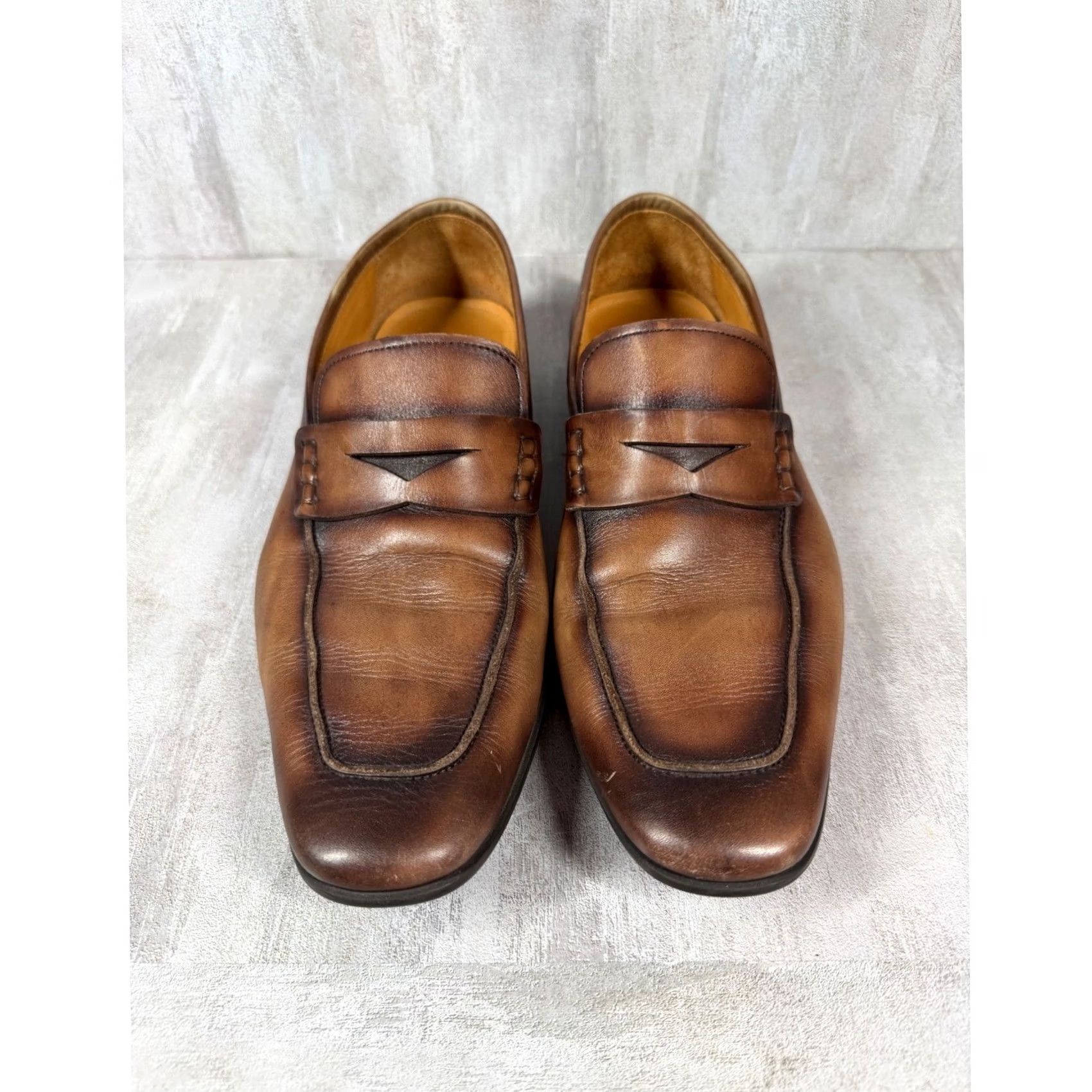 Magnanni Mens Brown Leather Penny Loafers Spain 10.5 M display picture 1
