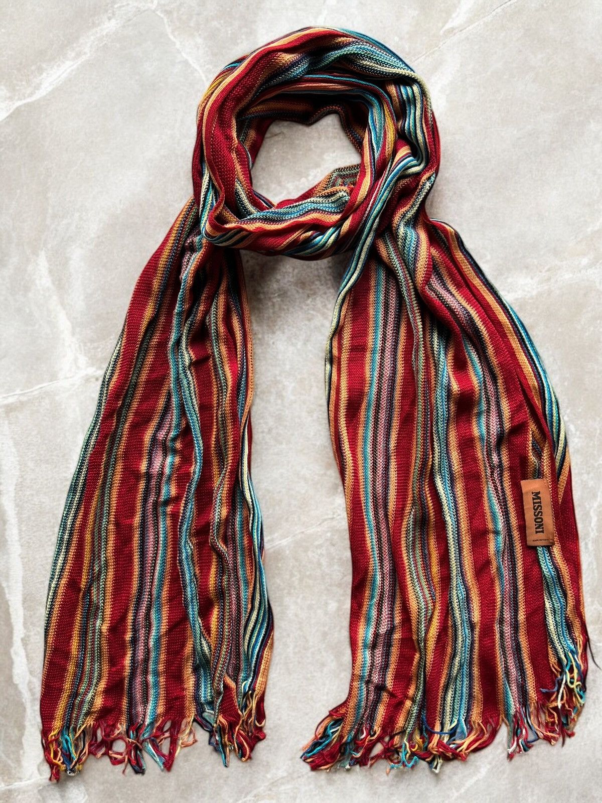 Missoni × Vintage MISSONI Multicoloured SCARF 180cm vintage muffler luxury y2k Size ONE SIZE - 1 Thumbnail