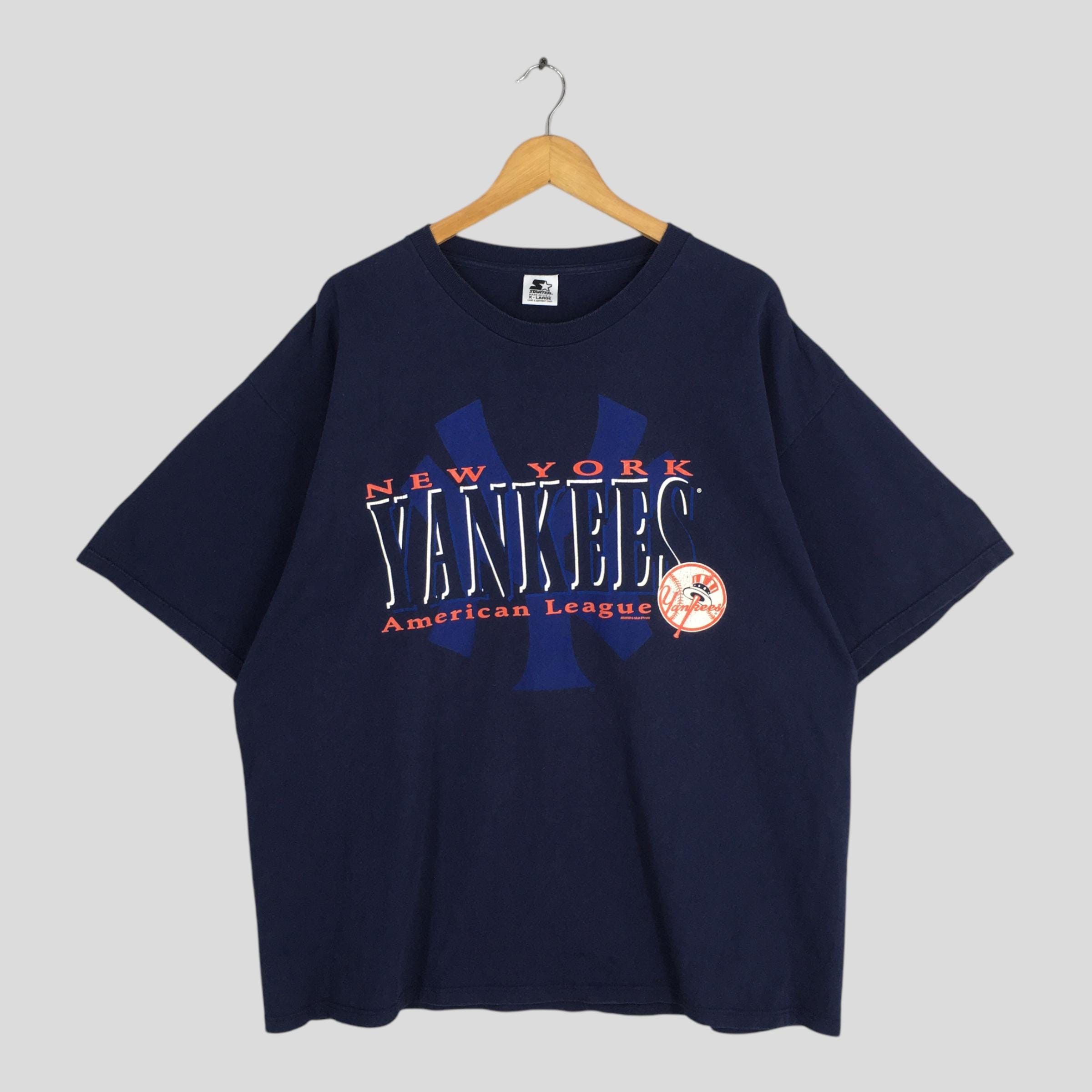 MLB Vintage 90s New York Yankees MLB Blue T shirt XLarge Size US XL / EU 56 / 4 - 1 Thumbnail