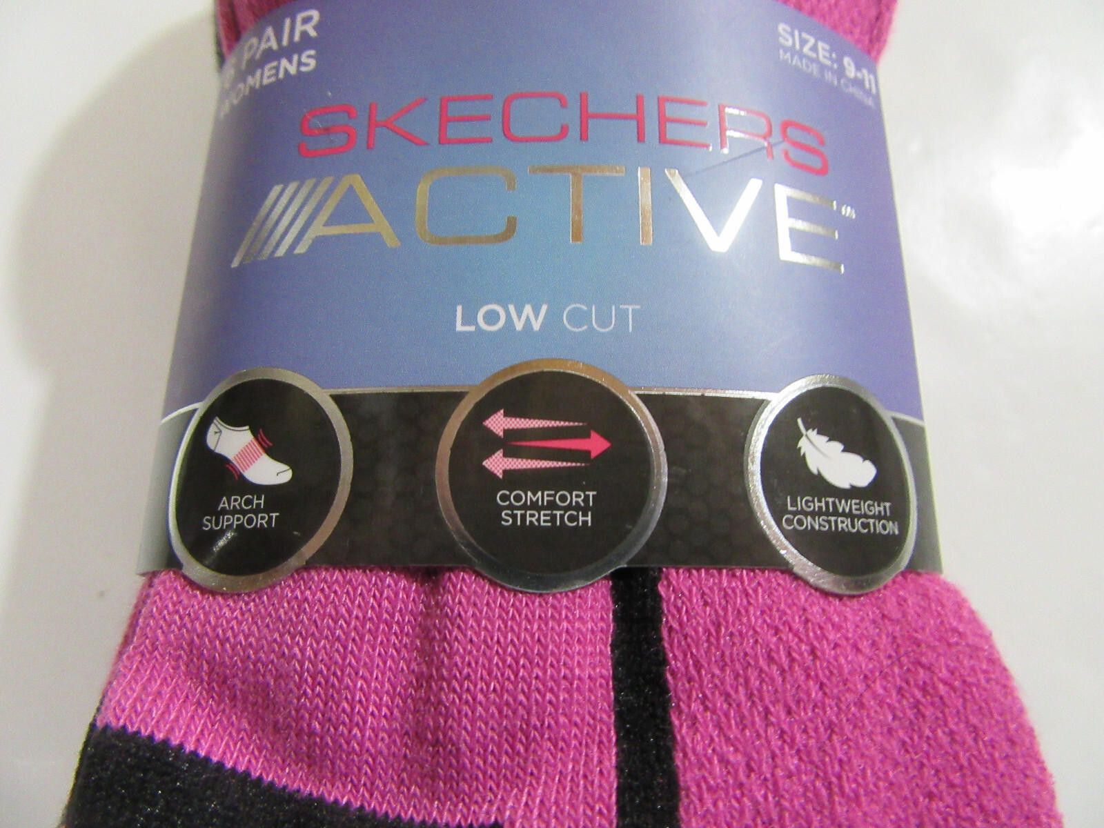 SKECHERS Skechers Active Low Cut Socks Black Pink and Grey Pack of 6 Size ONE SIZE - 2 Thumbnail