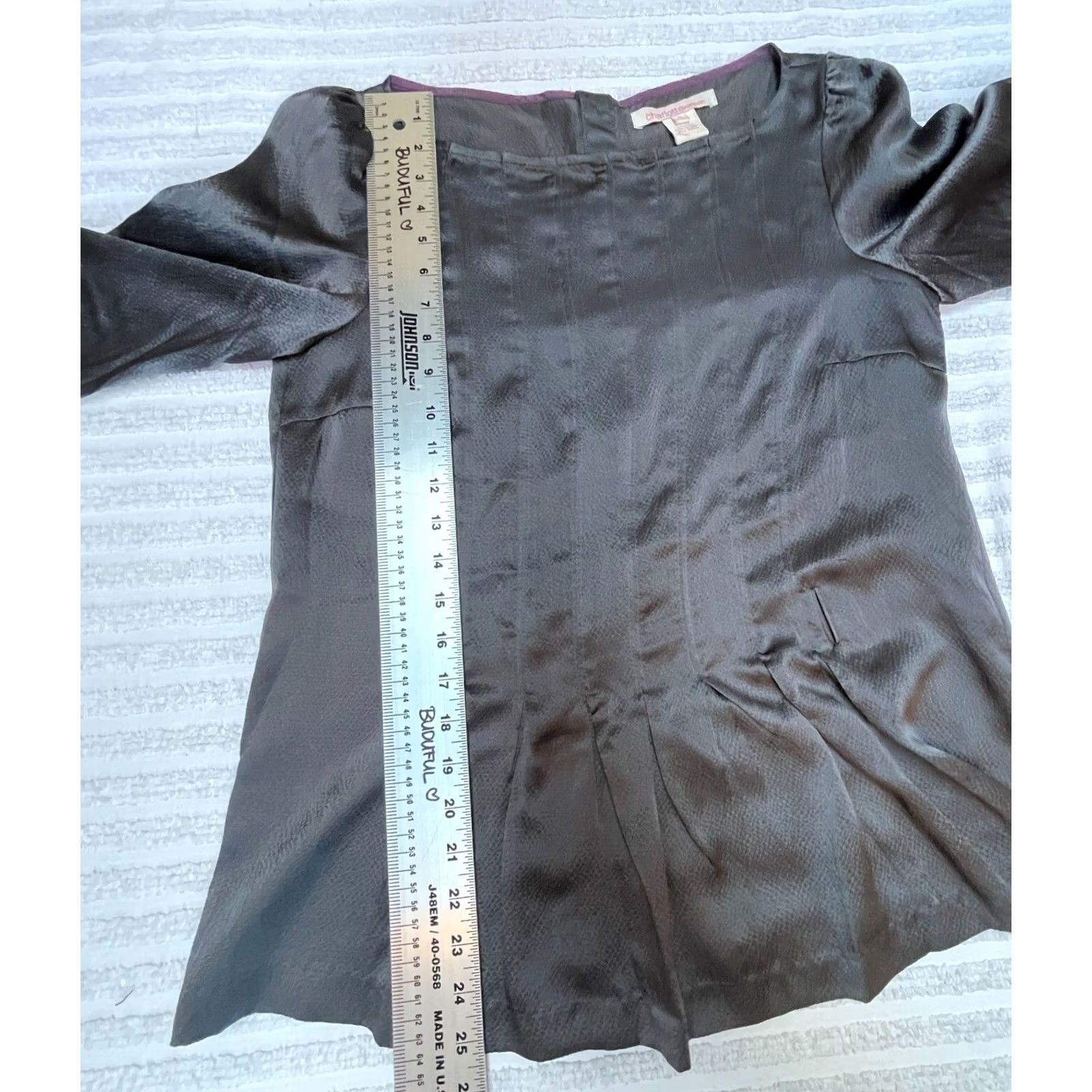 Vintage Charlotte Ronson Silk Puff Sleeve Blouse Black Small Woman Shirt Womens Blouse Puff Sleeve Silk Black Small Size S / US 4 / IT 40 - 7 Thumbnail