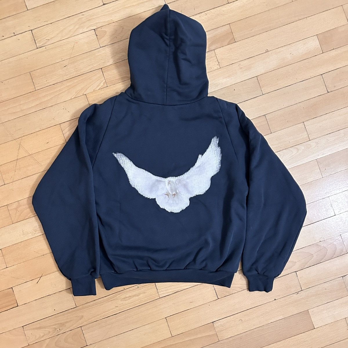 image of Yeezy Gap Engineered By Balenciaga Shrunken Dove Hoodie in Blue, Men's (Size XS)