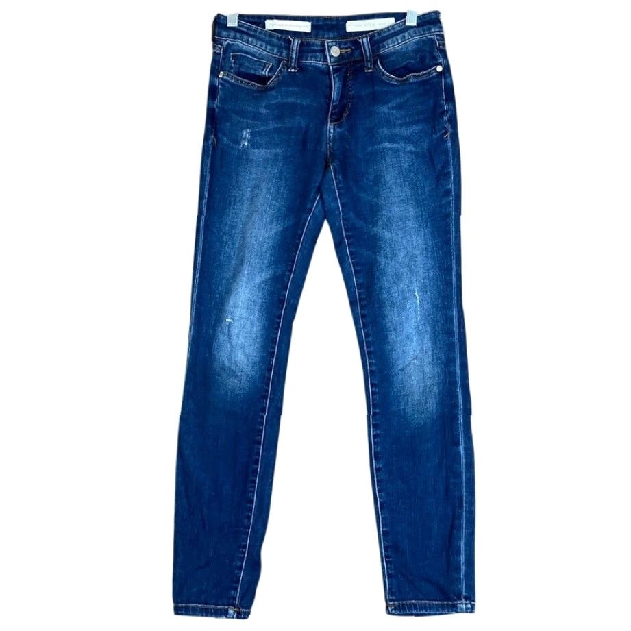 Vintage Pilcro Womens Jeans Blue Denim Stet Low Rise Skinny Petite Stretch 26P Jeans Womens Petite Stretch Denim Blue 26P Size 26" / US 2 / IT 38 - 2 Thumbnail