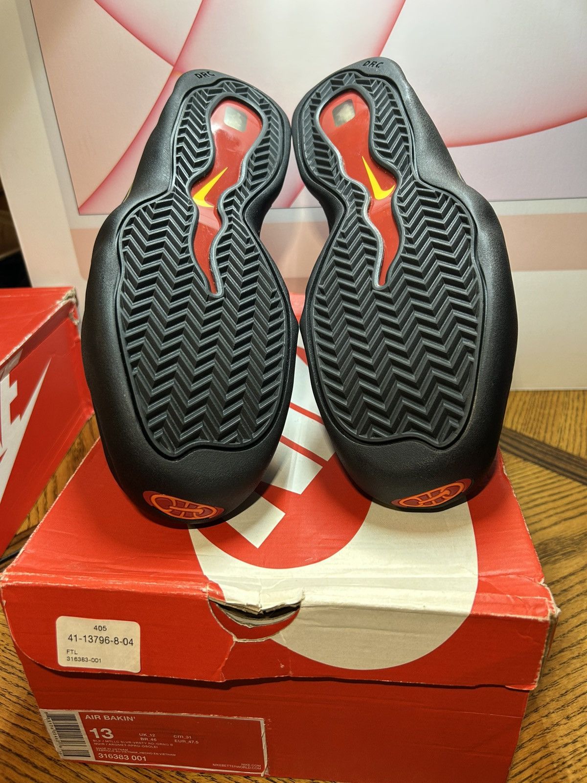 Nike Size 13- Nike Air Bakin Retro OG (2014) Red/Yellow Hardaway Size US 13 / EU 46 - 6 Thumbnail