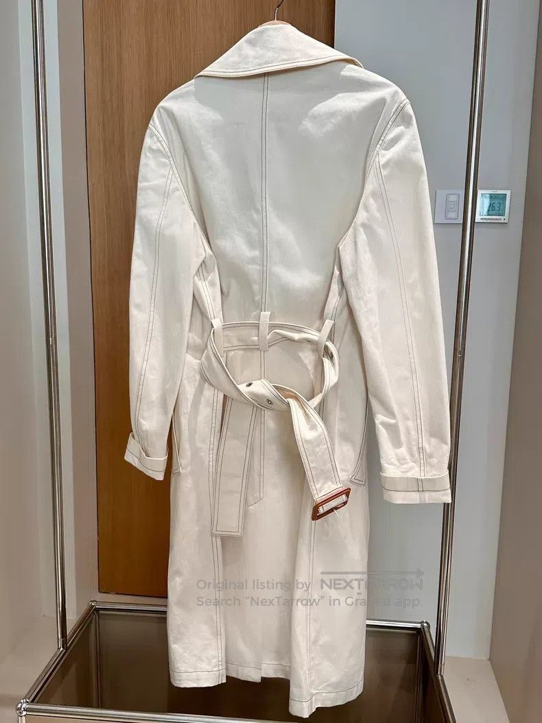 Loewe Loewe Beige Windbreaker Coat, Long, Leather Patch, Unisex Size US S / EU 44-46 / 1 - 8 Thumbnail