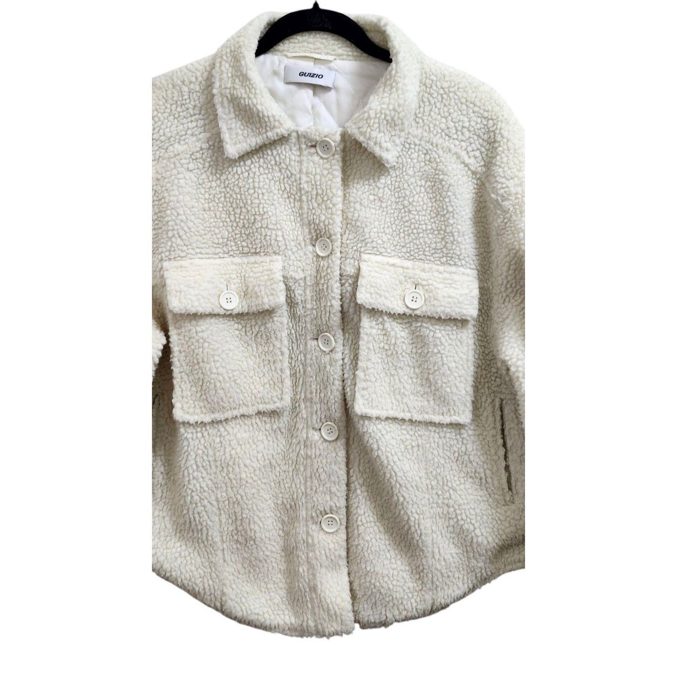 Guizio Danielle Guizio OVERSIZED SHERPA BUTTON-UP JACKET CREAM Size S / US 4 / IT 40 - 3 Thumbnail