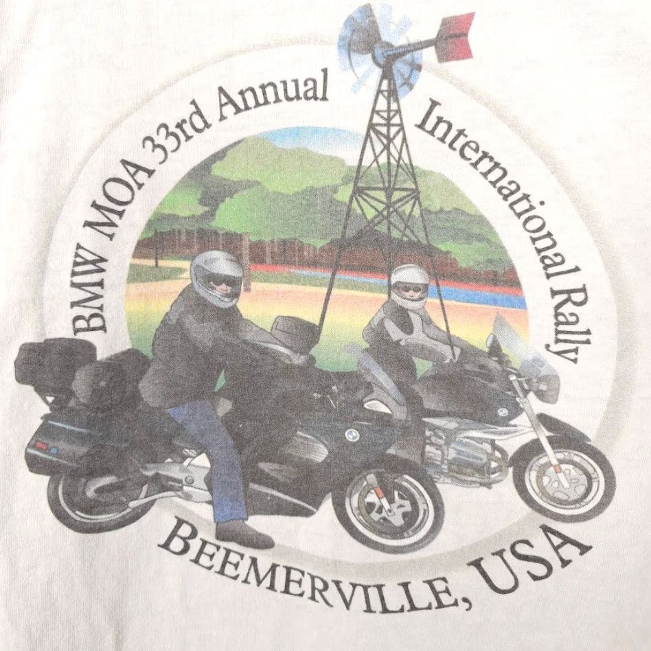 BMW VINTAGE BMW Rally T Shirt Mens Size 2XL White Beemerville Biker Motorcycle Automobile Racing Double-Sided BMW Shirt 2XL Mens White Vintage Size US XXL / EU 58 / 5 - 5 Thumbnail