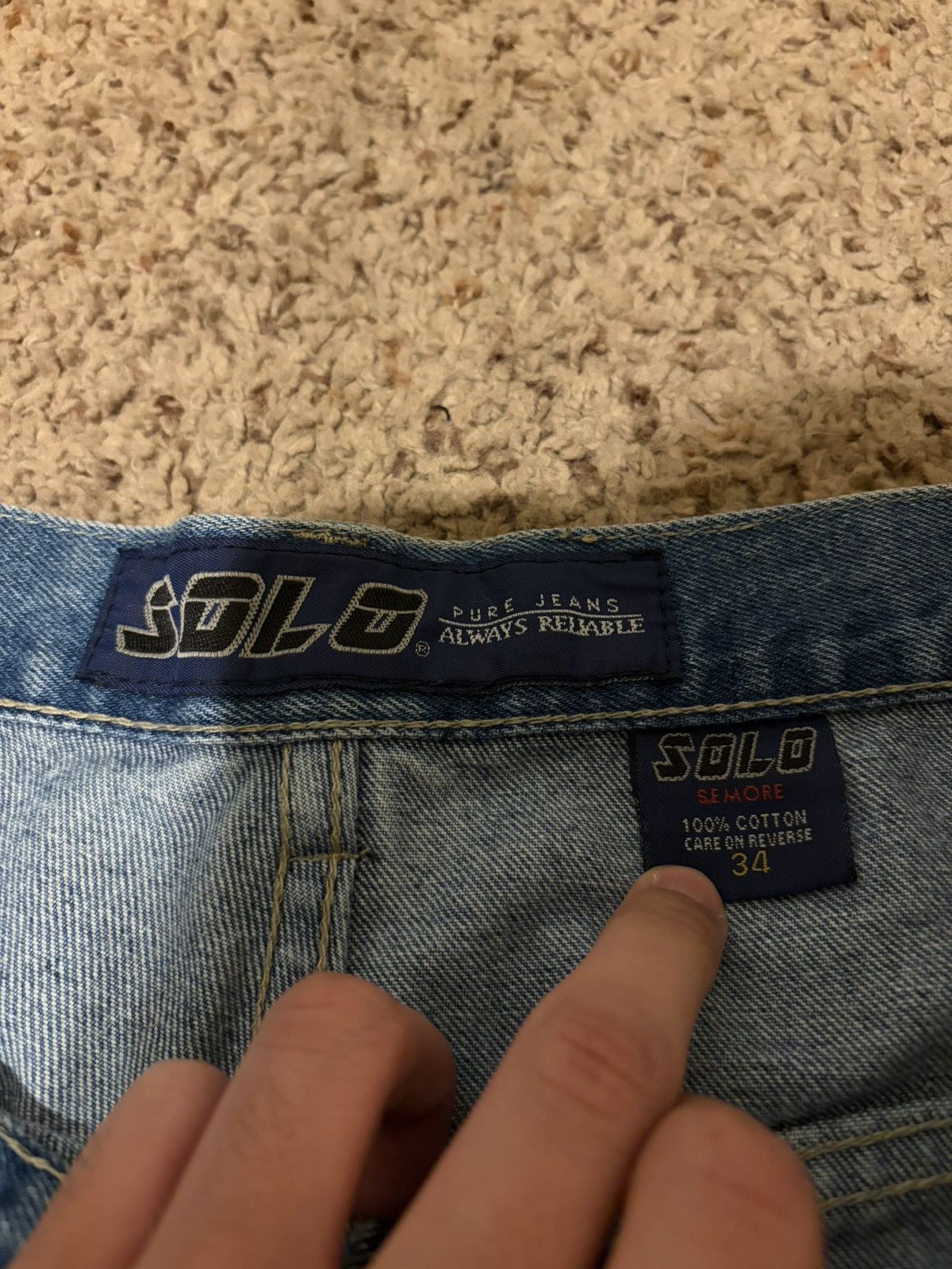 Other Blue Solo Jeans Size US 34 / EU 50 - 3 Thumbnail