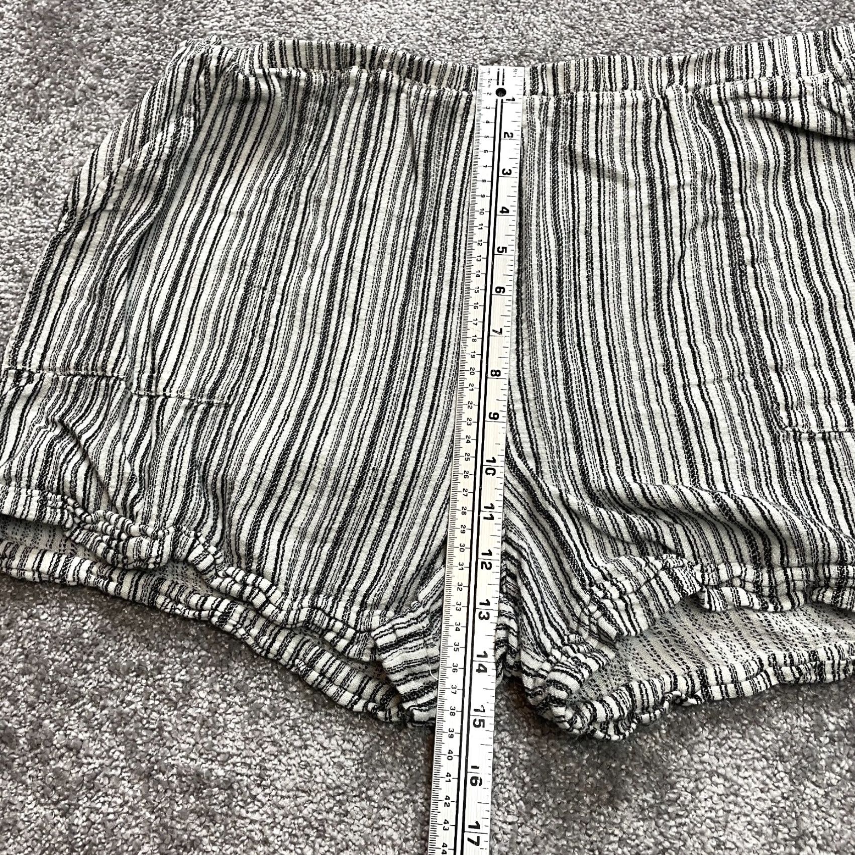 Vintage Time and Tru Sweatshorts Womens XXL White Striped Linen Stretch Lounge Short Size 26" / US 2 / IT 38 - 6 Thumbnail