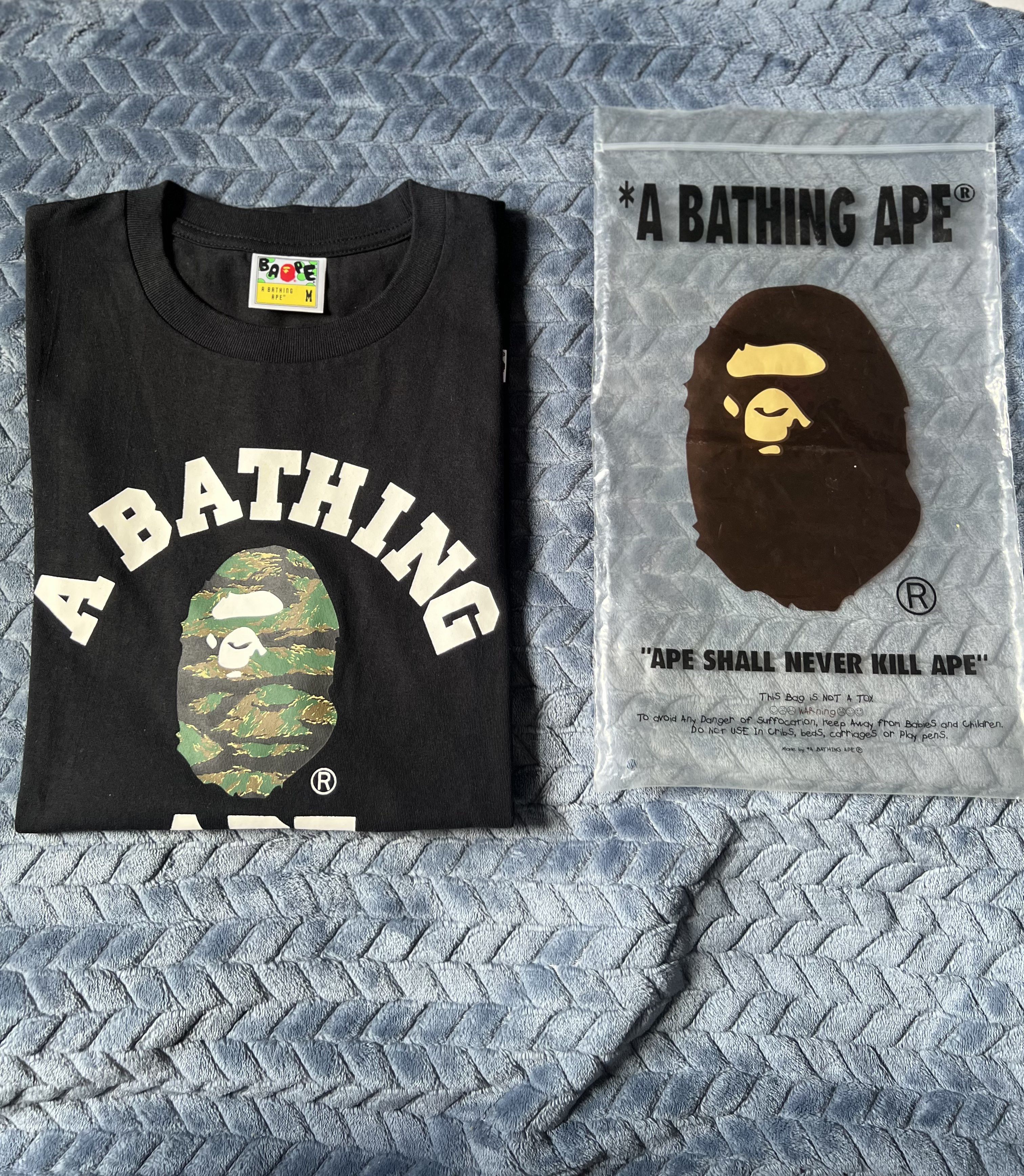 Bape BAPE Tiger Camo College Tee 'Black/Green' Size US M / EU 48-50 / 2 - 1 Thumbnail