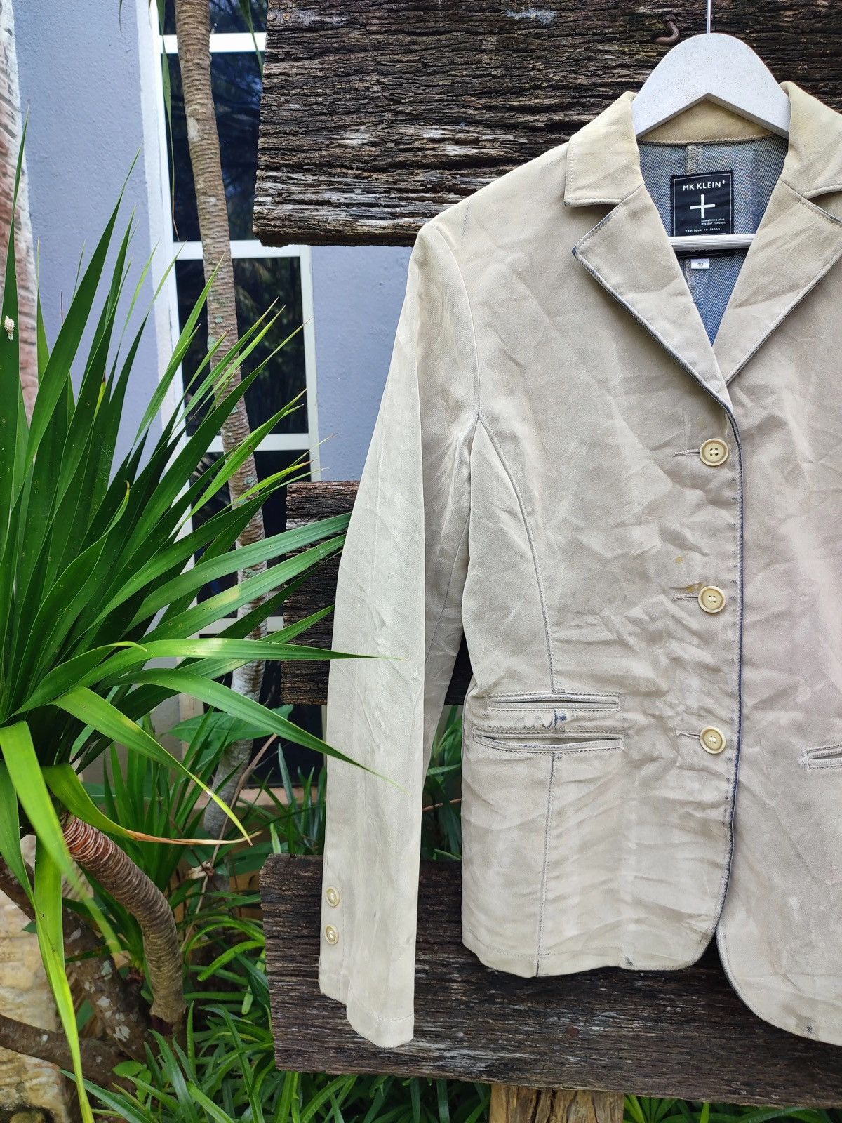 Michel Klein MK KLEIN+ Beige Tailored Blazer – Japanese Label Size S / US 4 / IT 40 - 3 Thumbnail