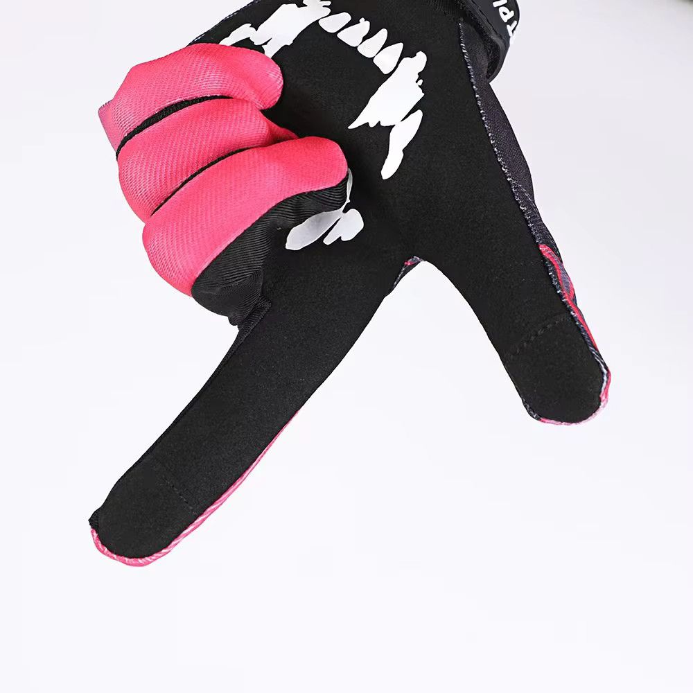 Jewelry Personality Pink Flame Wheel Riding Bike Long Finger Gloves Size ONE SIZE - 2 Thumbnail