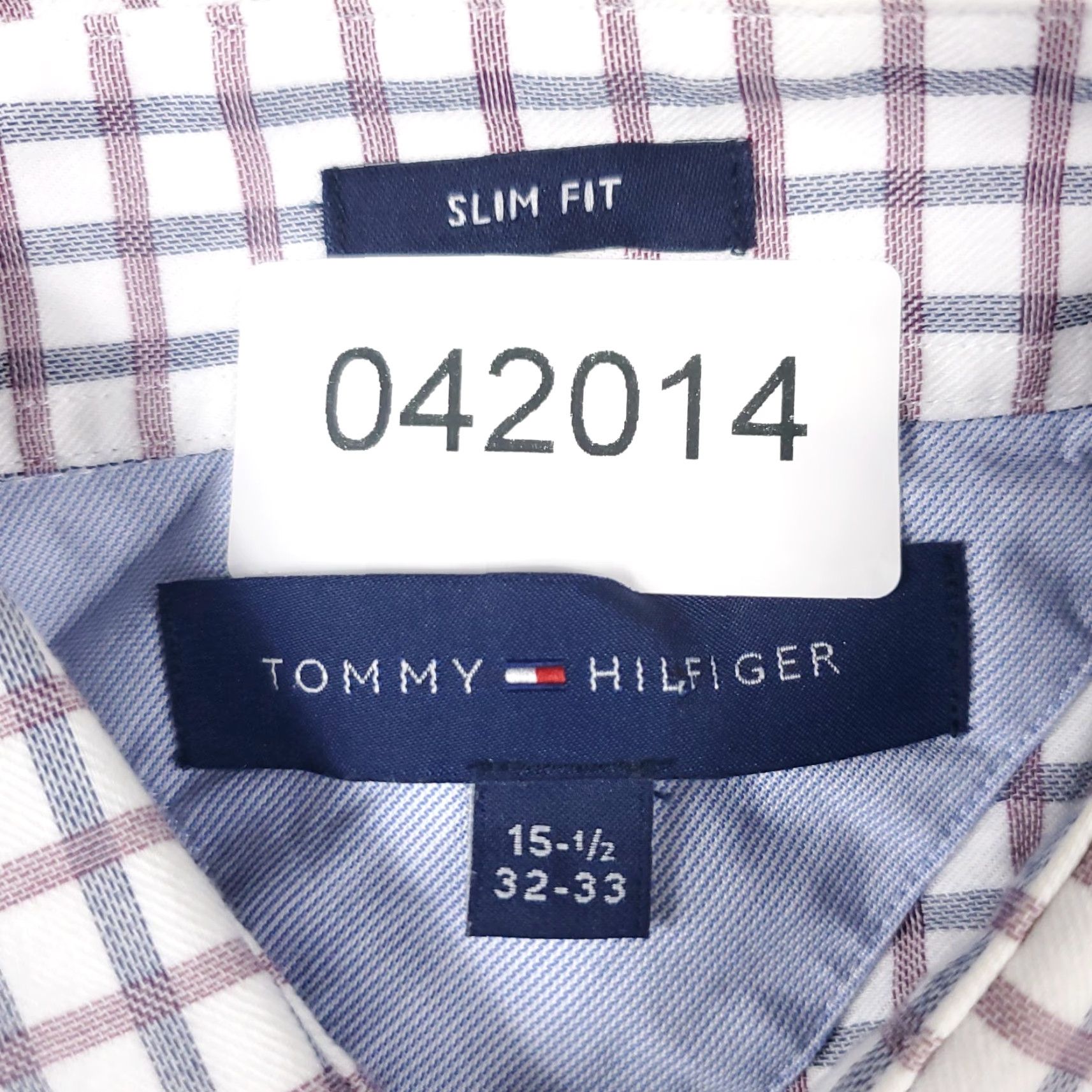 Tommy Hilfiger Tommy Hilfiger Dress Shirt Men 15.5 Red Blue White Check Long Sleeve Button-Up Casual Formal Size 40R - 6 Thumbnail