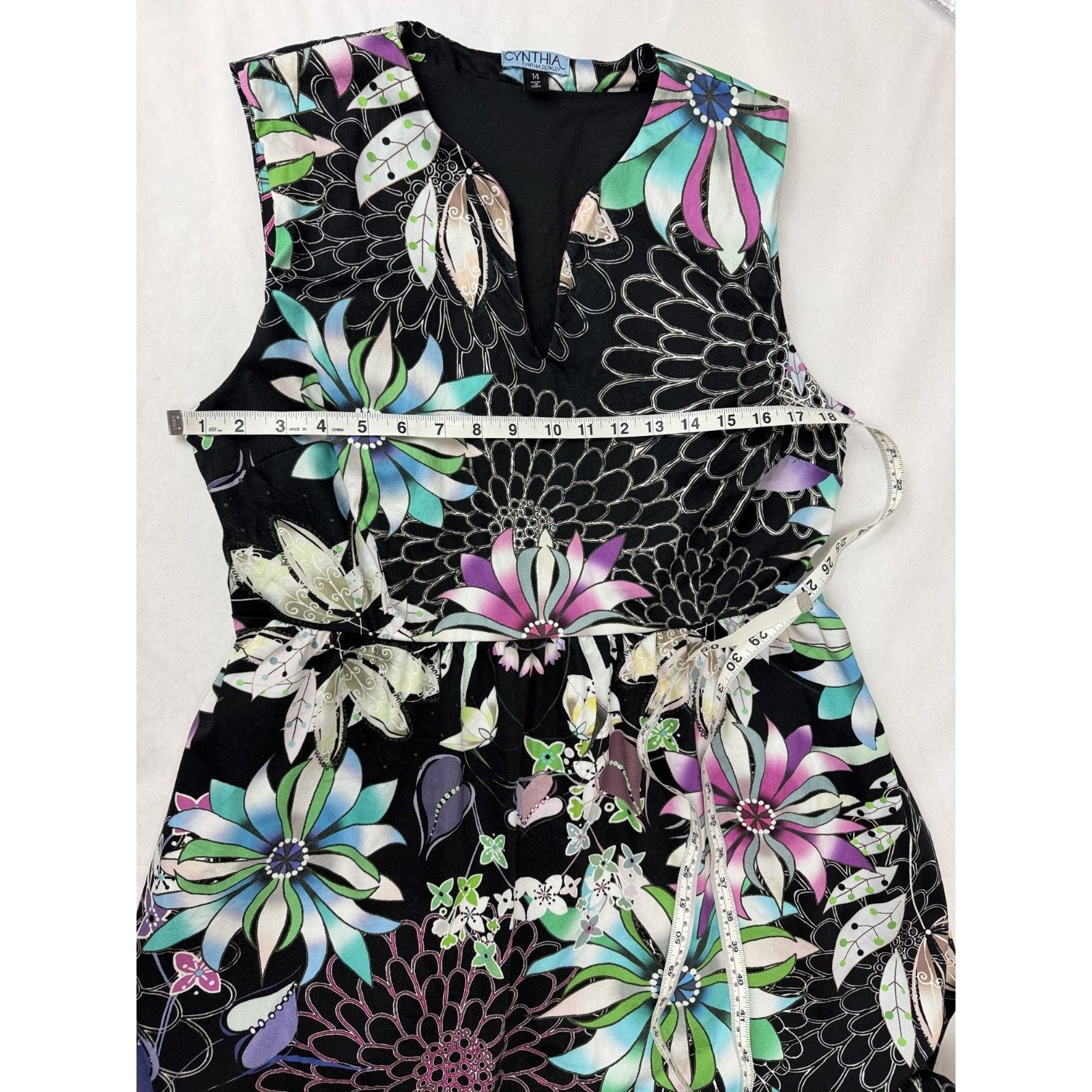 Cynthia Rowley Cynthia Rowley Floral Print Fit and Flare A-Line Dress 14 Size XL / US 12-14 / IT 48-50 - 2 Thumbnail