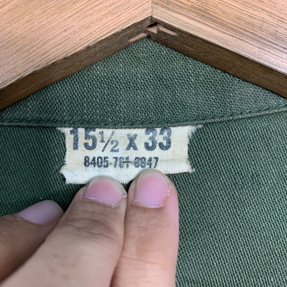Vintage 1960s US ARMY OG-107 Cotton Sateen Utility Shirt #2760-C124 Size US L / EU 52-54 / 3 - 13 Thumbnail
