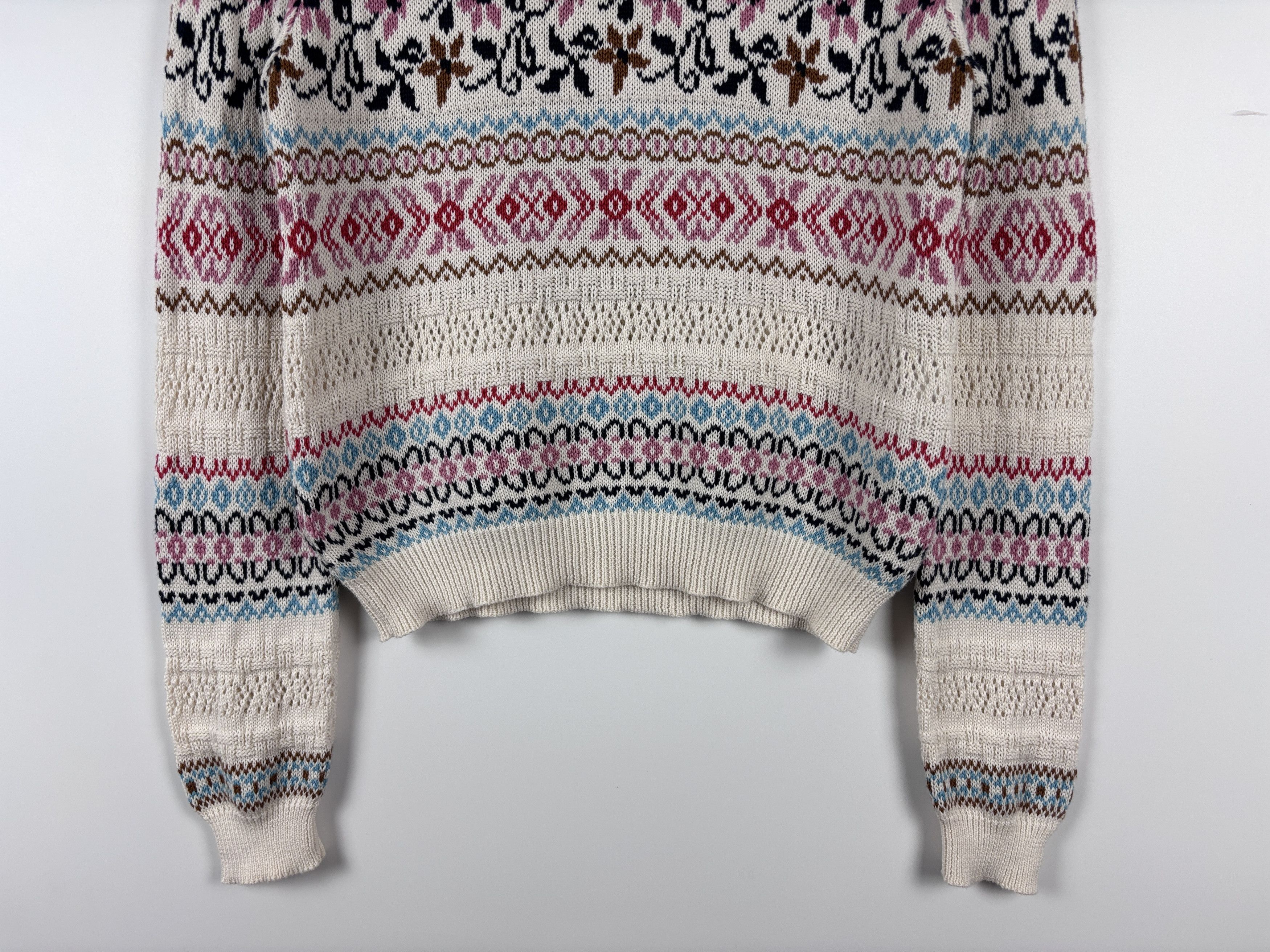 Weekend Max Mara Weekend Max Mara Fair Isle Cotton Knit Sweater Pullover S Size S / US 4 / IT 40 - 3 Thumbnail