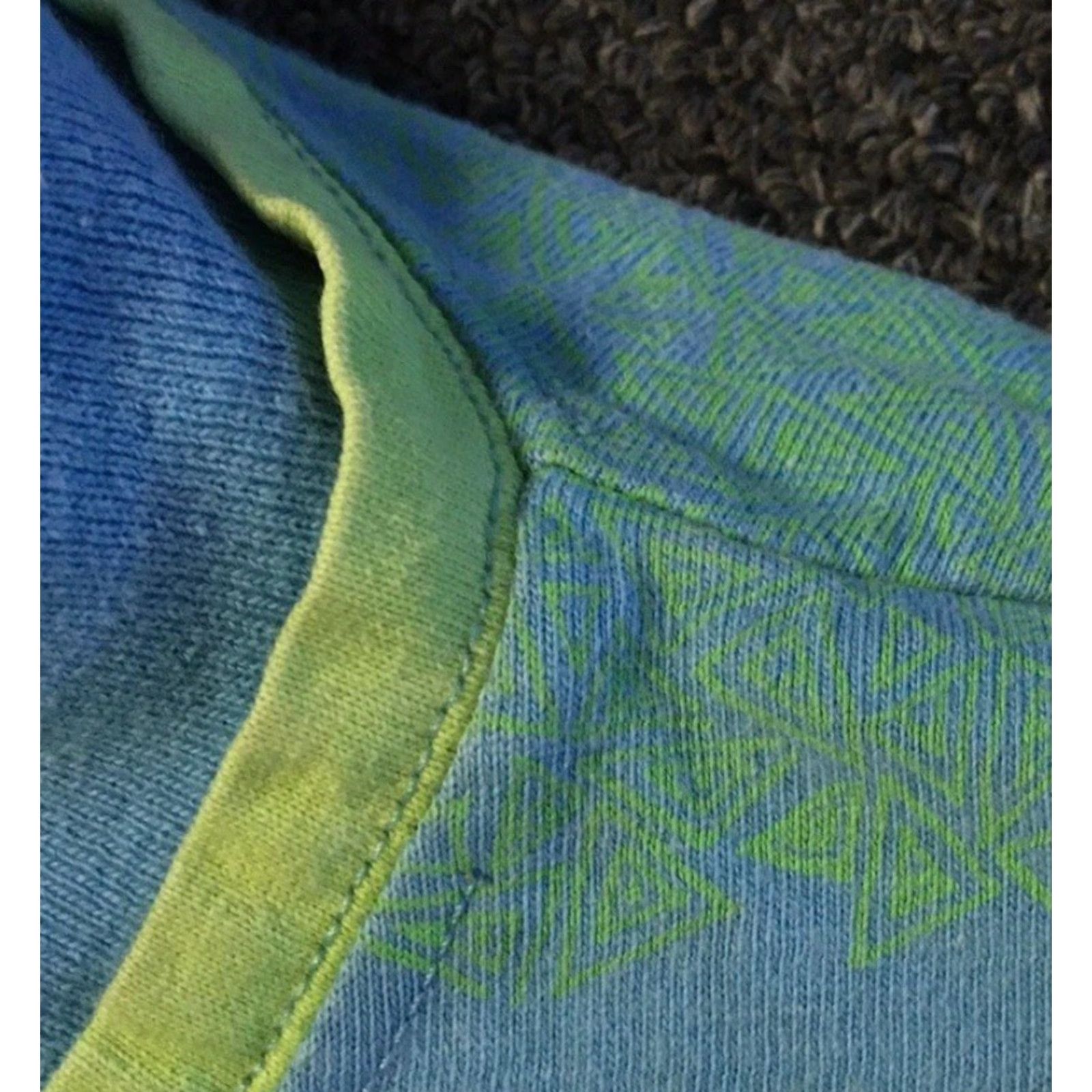 Quiksilver VINTAGE Ocean Pacific Abstract All Over Print Shirt XL Boxy Surf Skate Grunge 90s OP Ocean Pacific T-Shirt Green Blue Quiksilver Beach Water Mens Size US XL / EU 56 / 4 - 6 Thumbnail