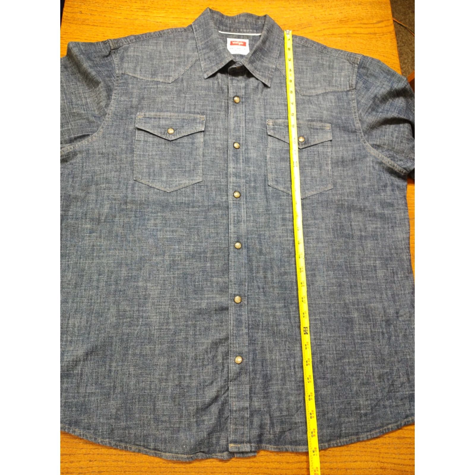 Wrangler VINTAGE Wrangler Denim Pearl Snap Shirt Blue Mens XL Western Cowboy Button-Up Size US XL / EU 56 / 4 - 5 Thumbnail