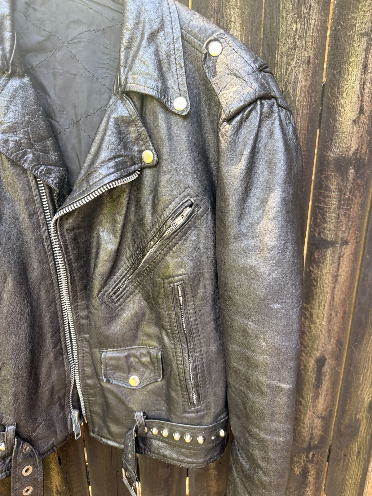 Band Tees VTG Leather Jacket With Belt & Zippers Size Medium Size US M / EU 48-50 / 2 - 3 Thumbnail