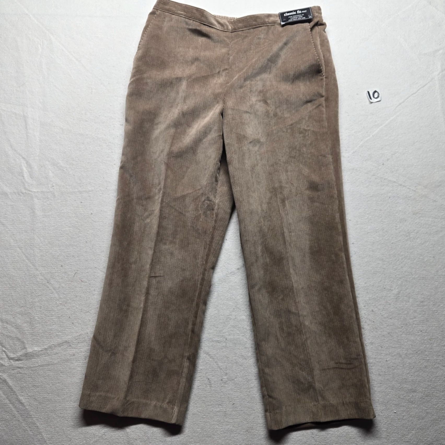 Vintage Alfred Dunner Solid Brown Pants Pull On Elastic Waist Adult Women's Size 14 Size 36" / US 14 / IT 50 - 2 Thumbnail