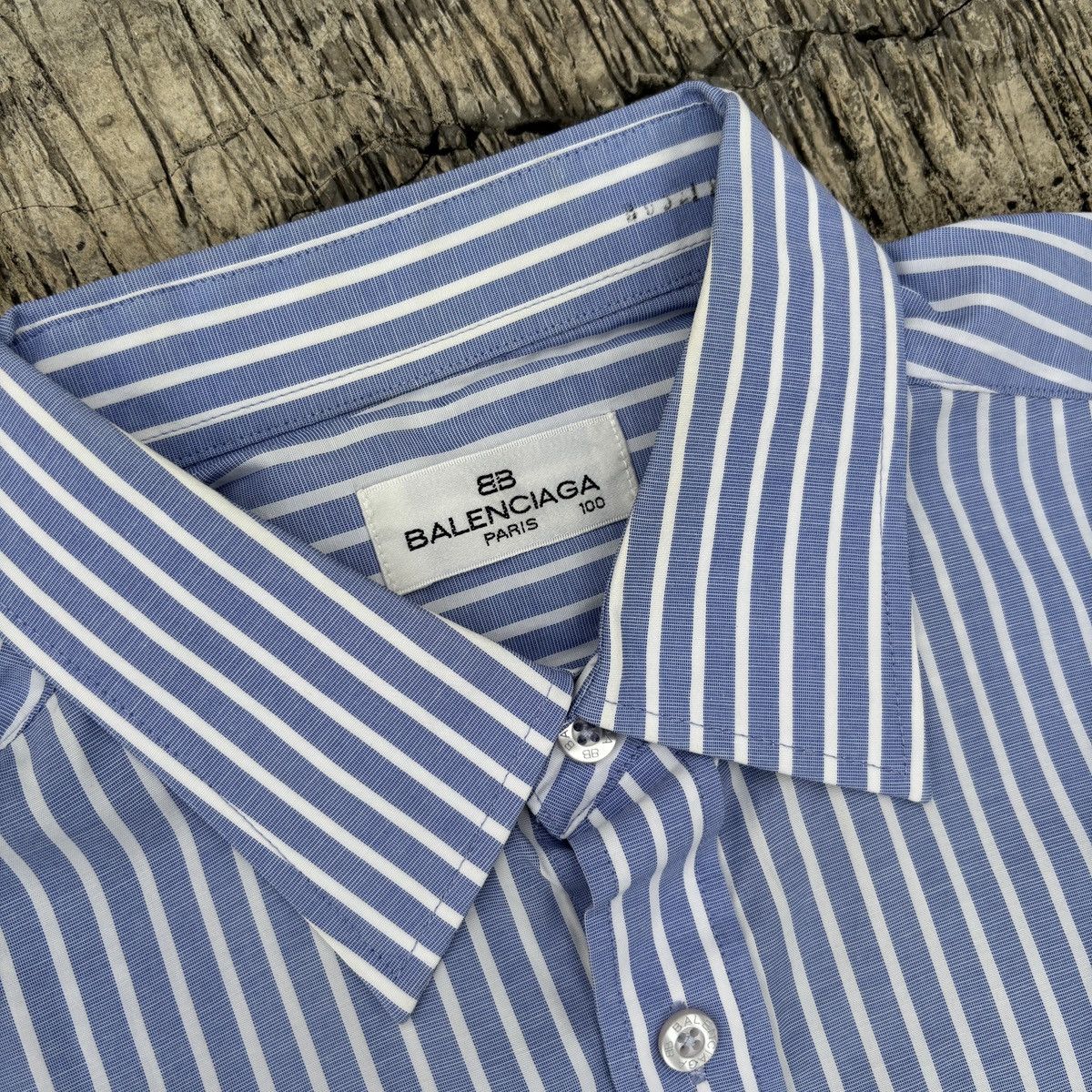 Balenciaga Vintage Balenciaga stripe button up shirt Size US XL / EU 56 / 4 - 5 Thumbnail