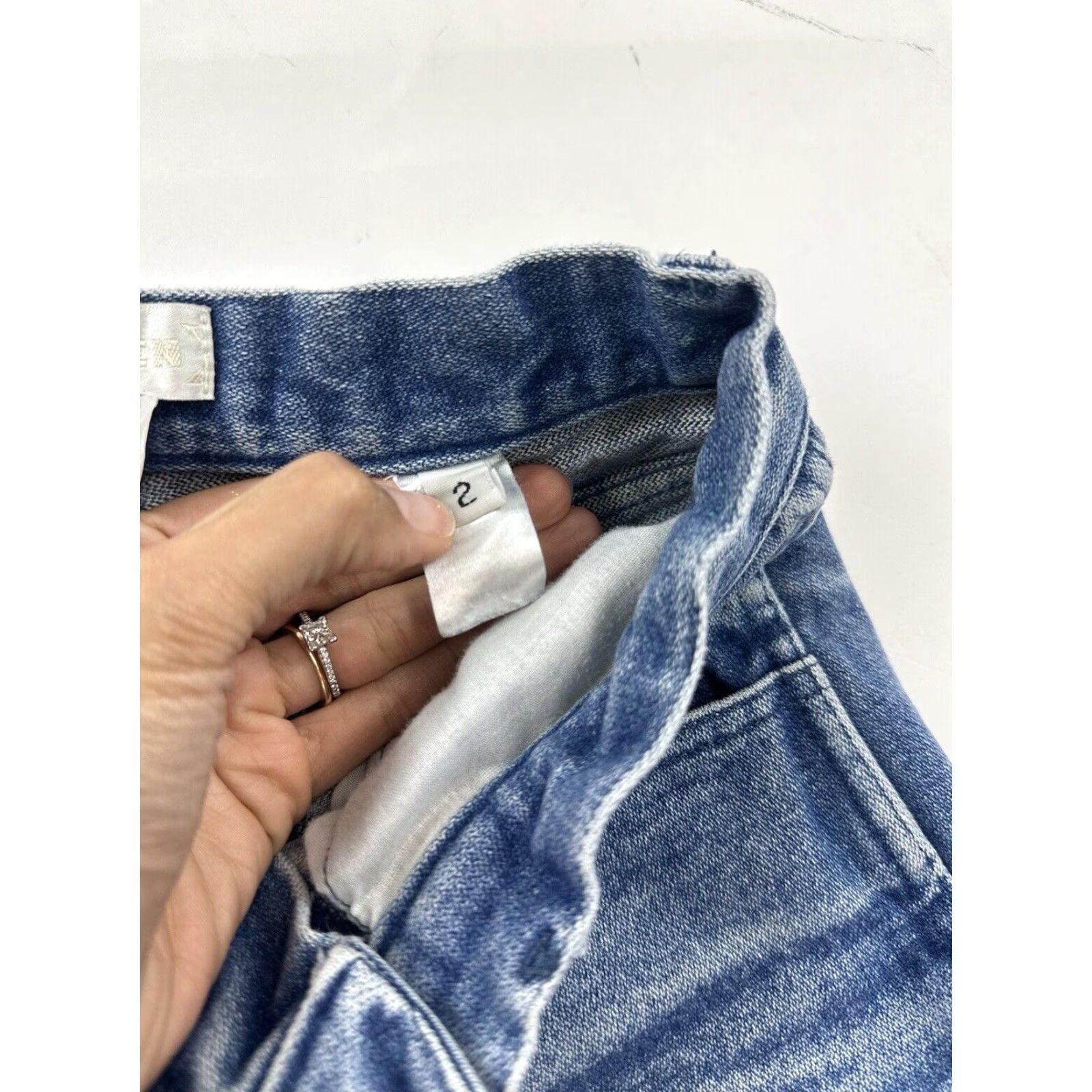 Doublet VINTAGE Carleen Jeans Women’s 00 Tag 2 Blue Two Toned Double Knee USA Denim High Rise Straight Jeans Women Blue USA 00 Carleen Size 24" / US 00 / IT 34 - 7 Thumbnail