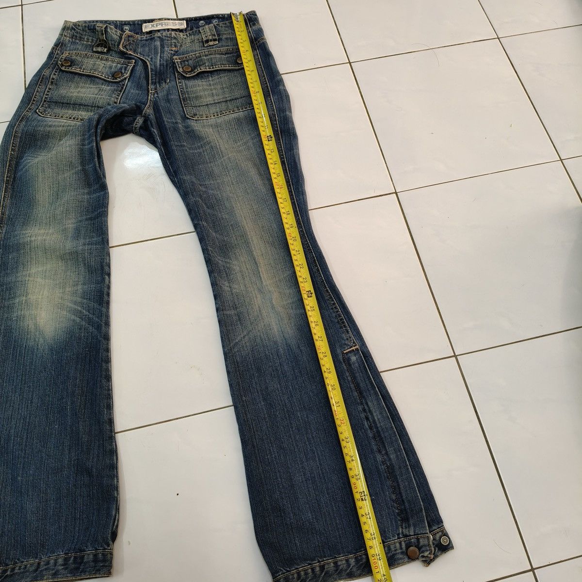 Express Vintage Y2K Express Bush Pant Flare Denim Zip Ankle Size US 29 - 19 Thumbnail