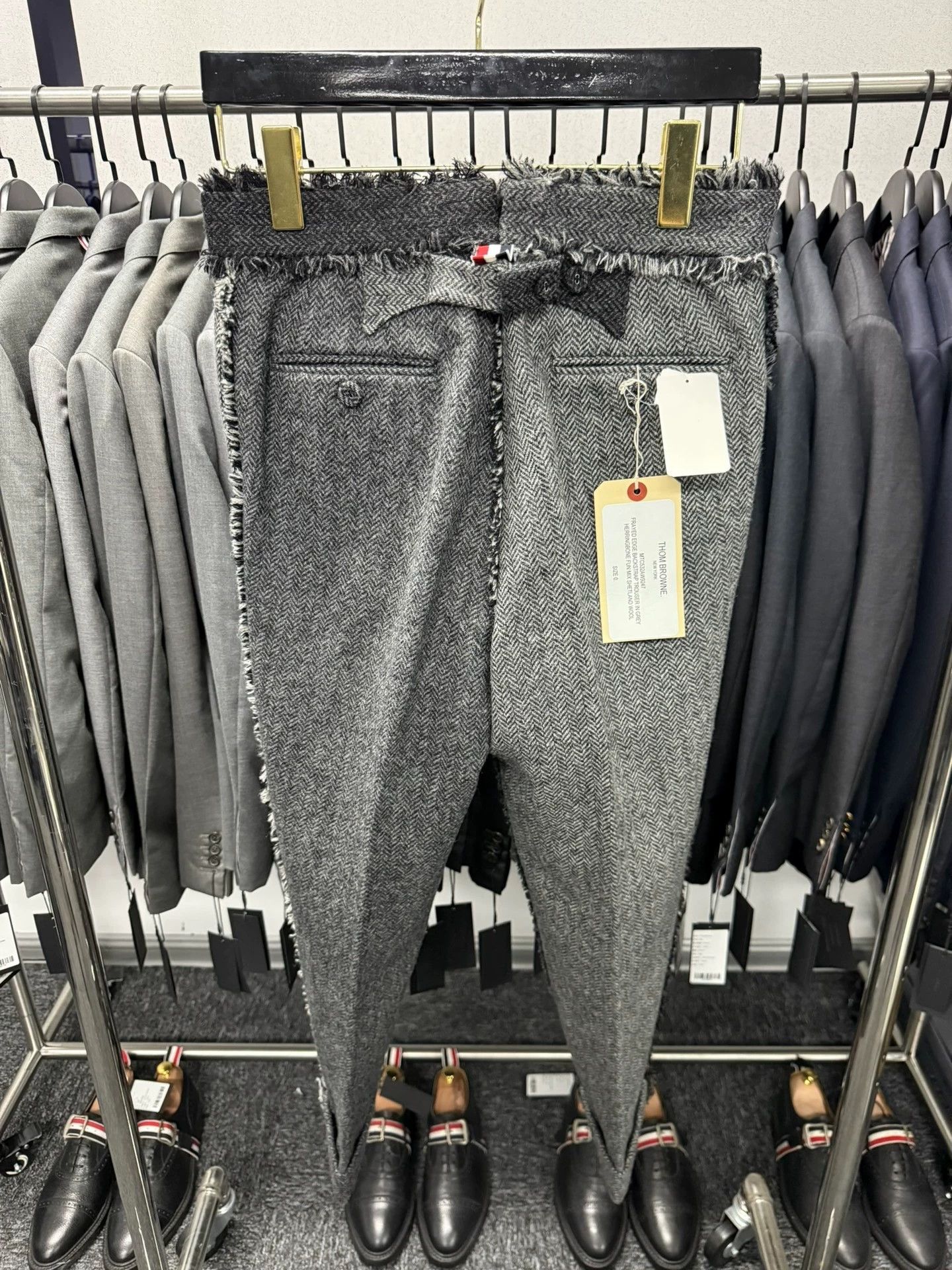 Thom Browne Thom Browne Men's Runway Colorblocked Raw Wool Trousers 0 Size US 28 / EU 44 - 2 Thumbnail