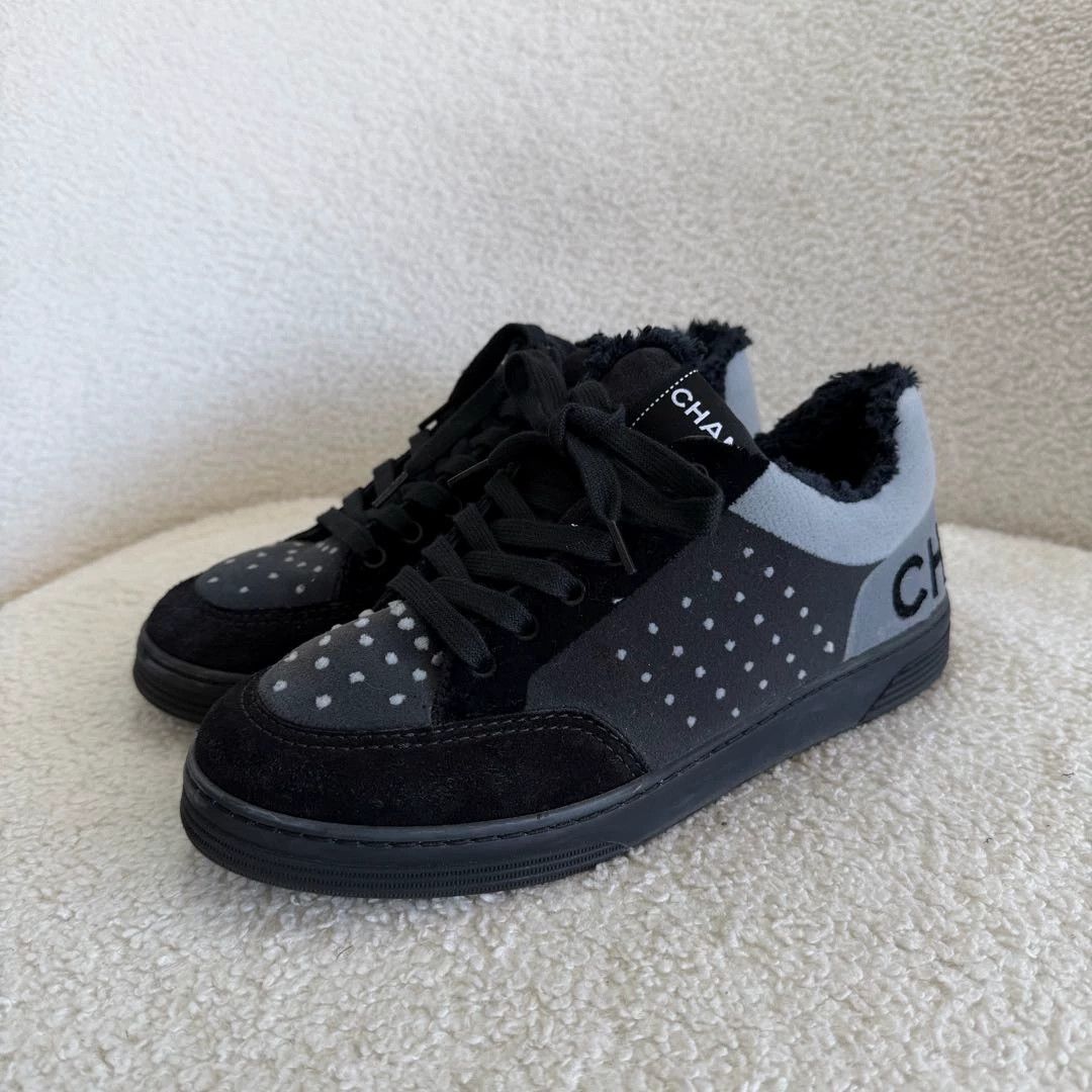 Chanel Chanel Black & Gray Color Blocked Sneaker 37 Size US 6.5 / IT 36.5 - 1 Thumbnail